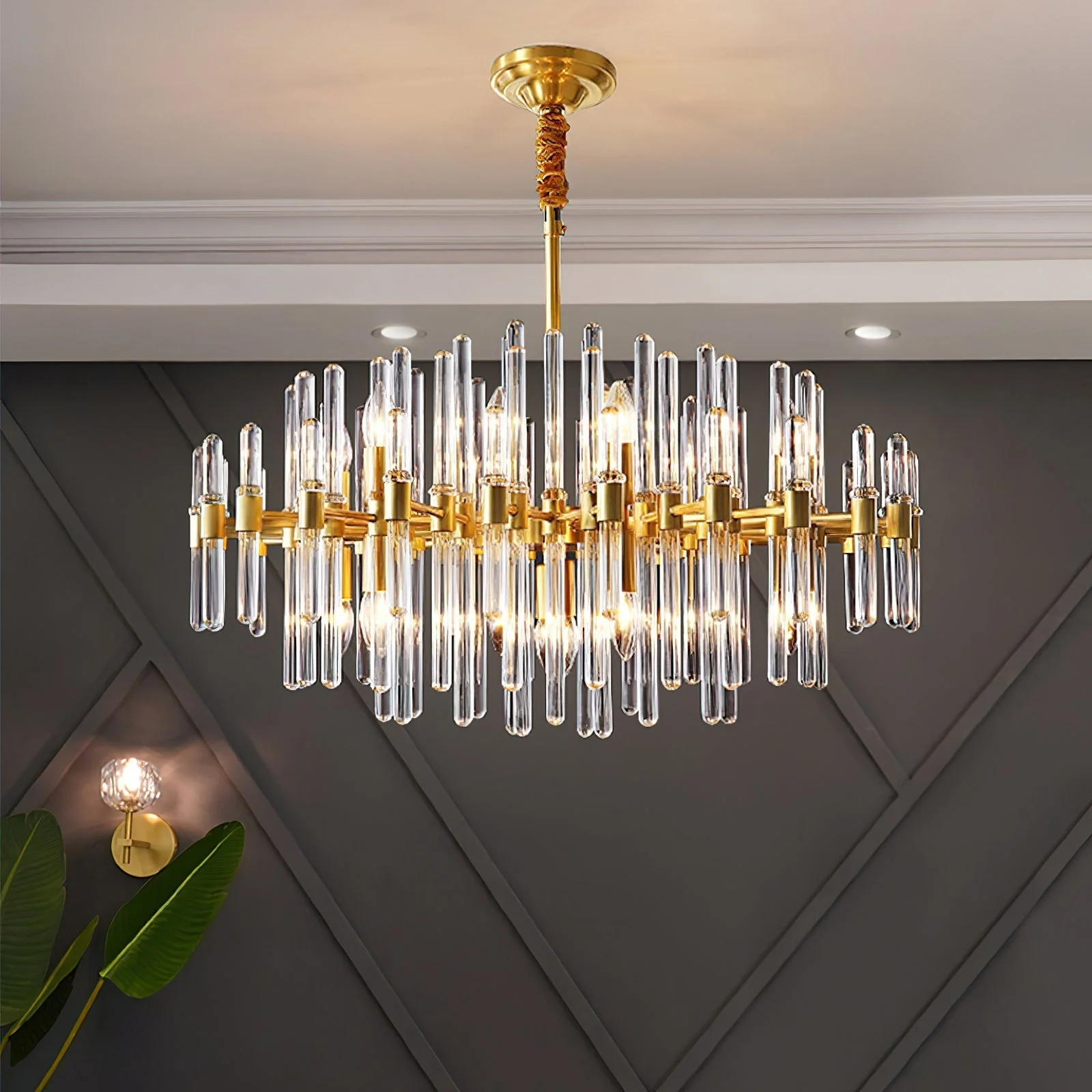 Solara Chandelier Antique Brass Starburst - Image 47
