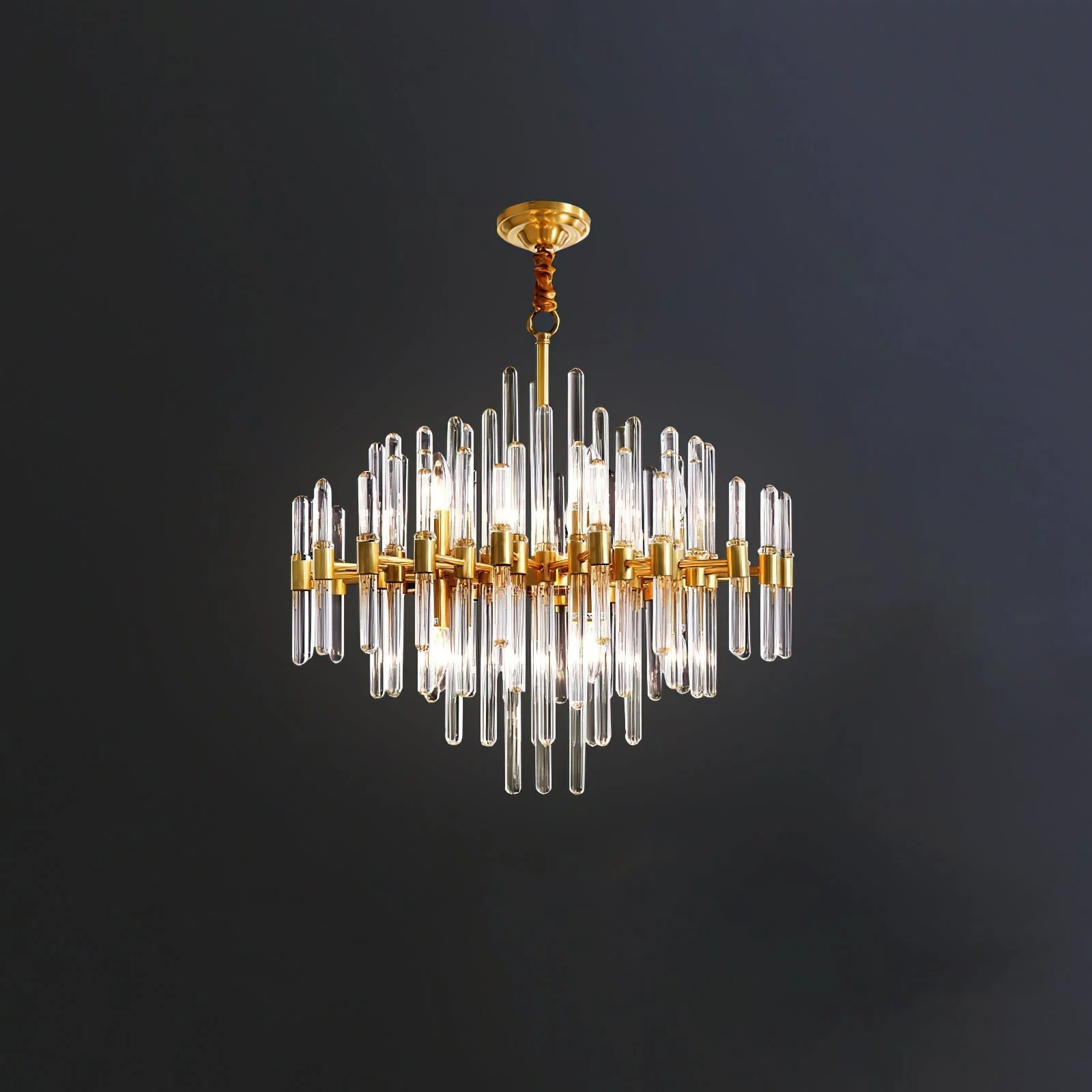 Solara Chandelier Antique Brass Starburst - Image 48