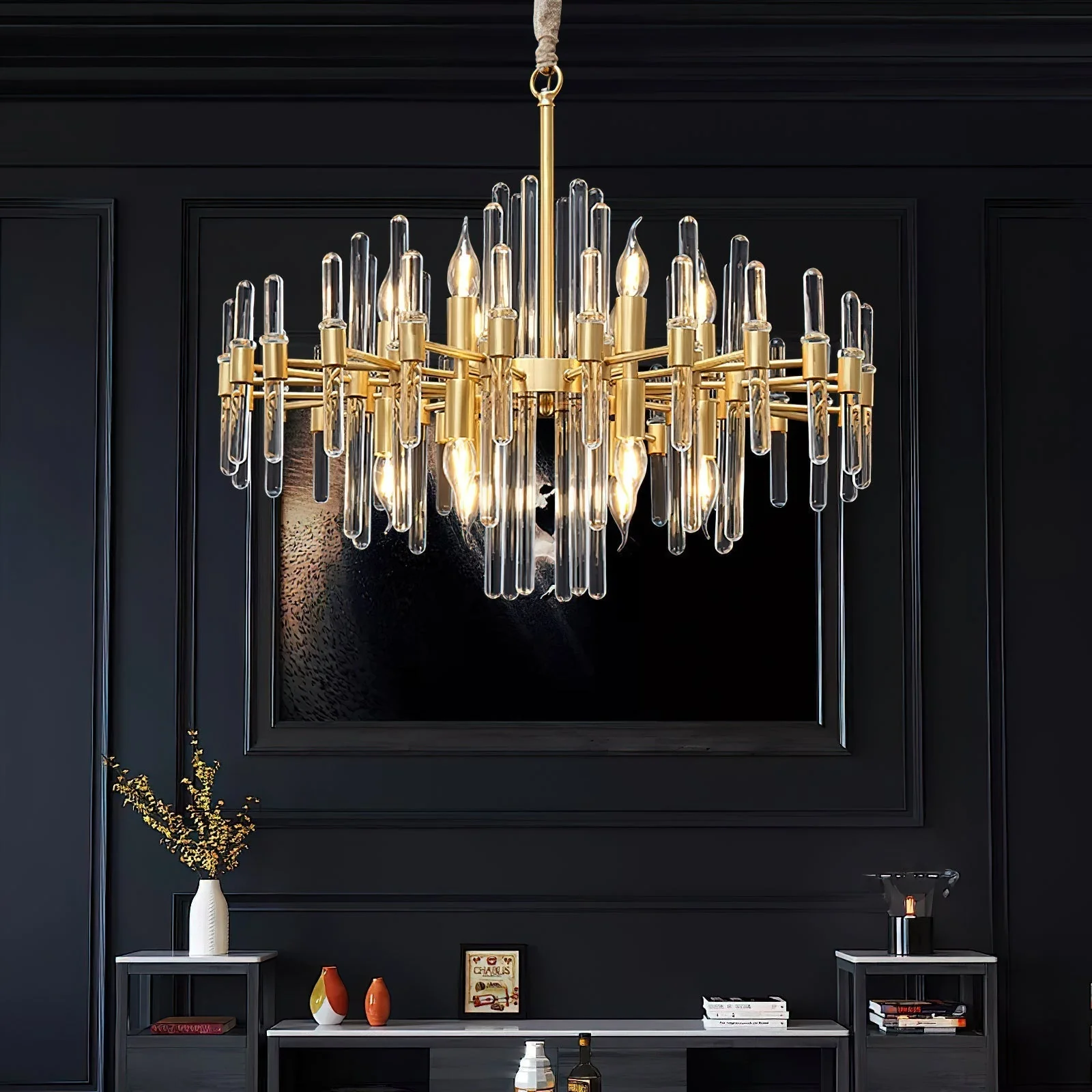 Solara Chandelier Antique Brass Starburst - Image 51