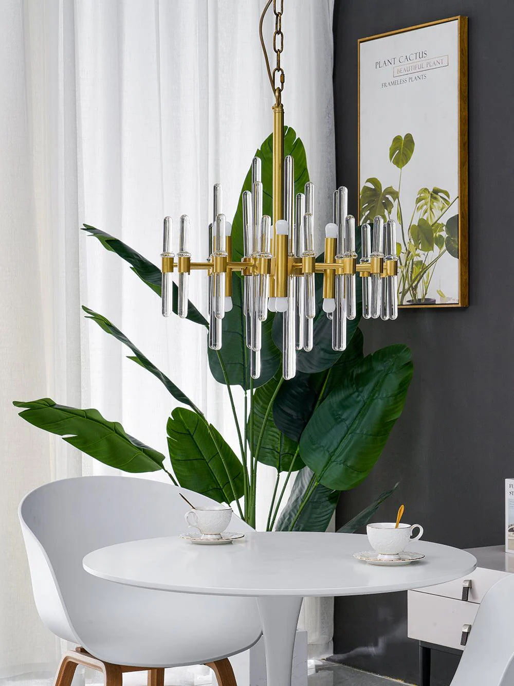 Solara Chandelier Antique Brass Starburst - Image 60