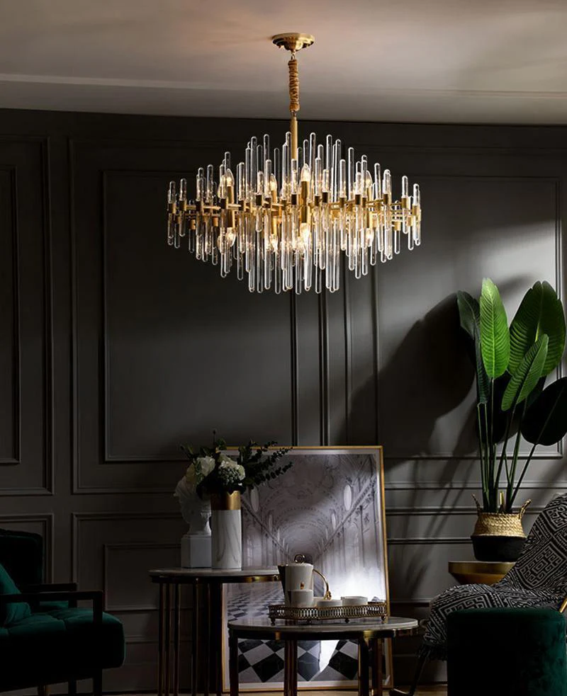Solara Chandelier Antique Brass Starburst - Image 8