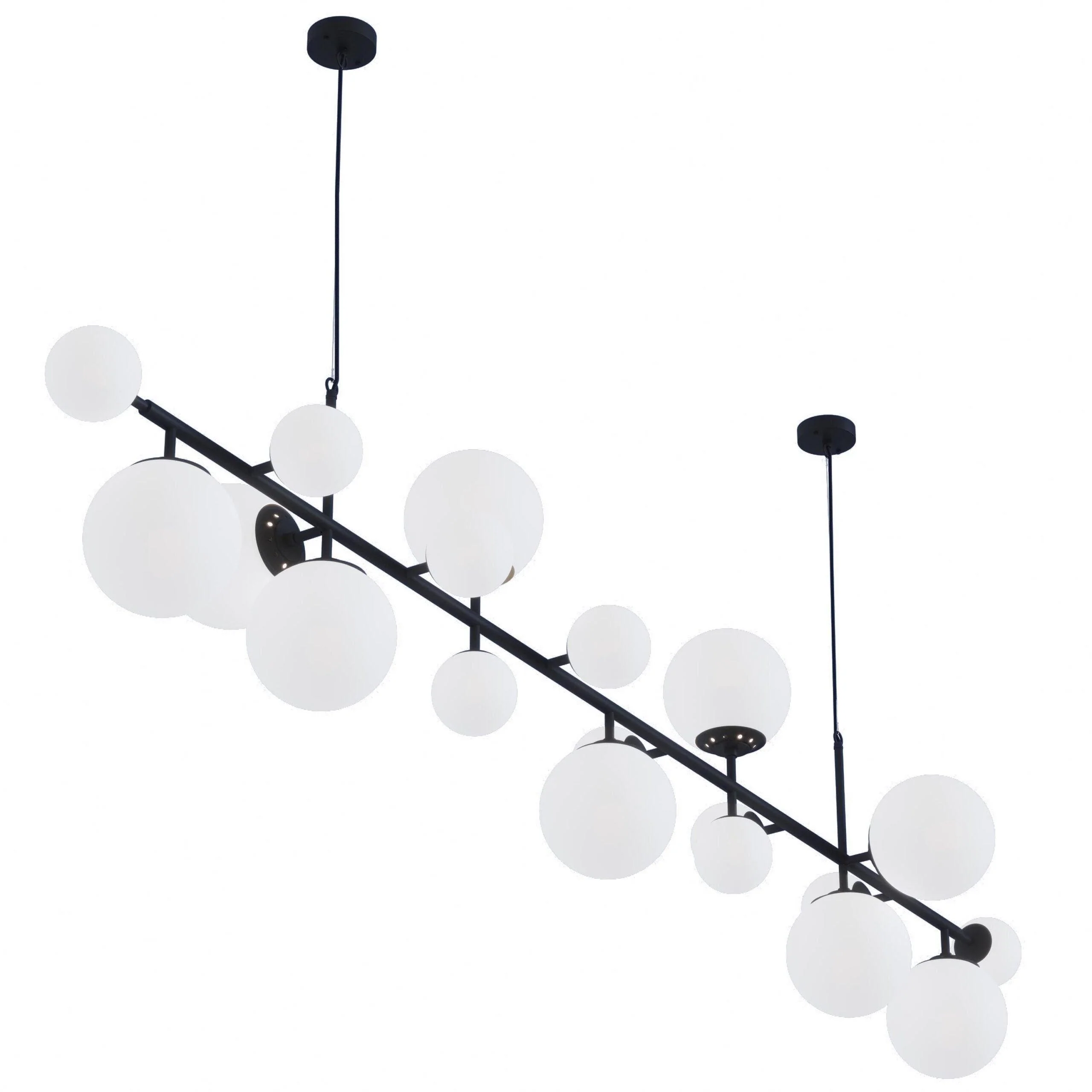 Solara Chandelier Brass Glass Globe - Image 12