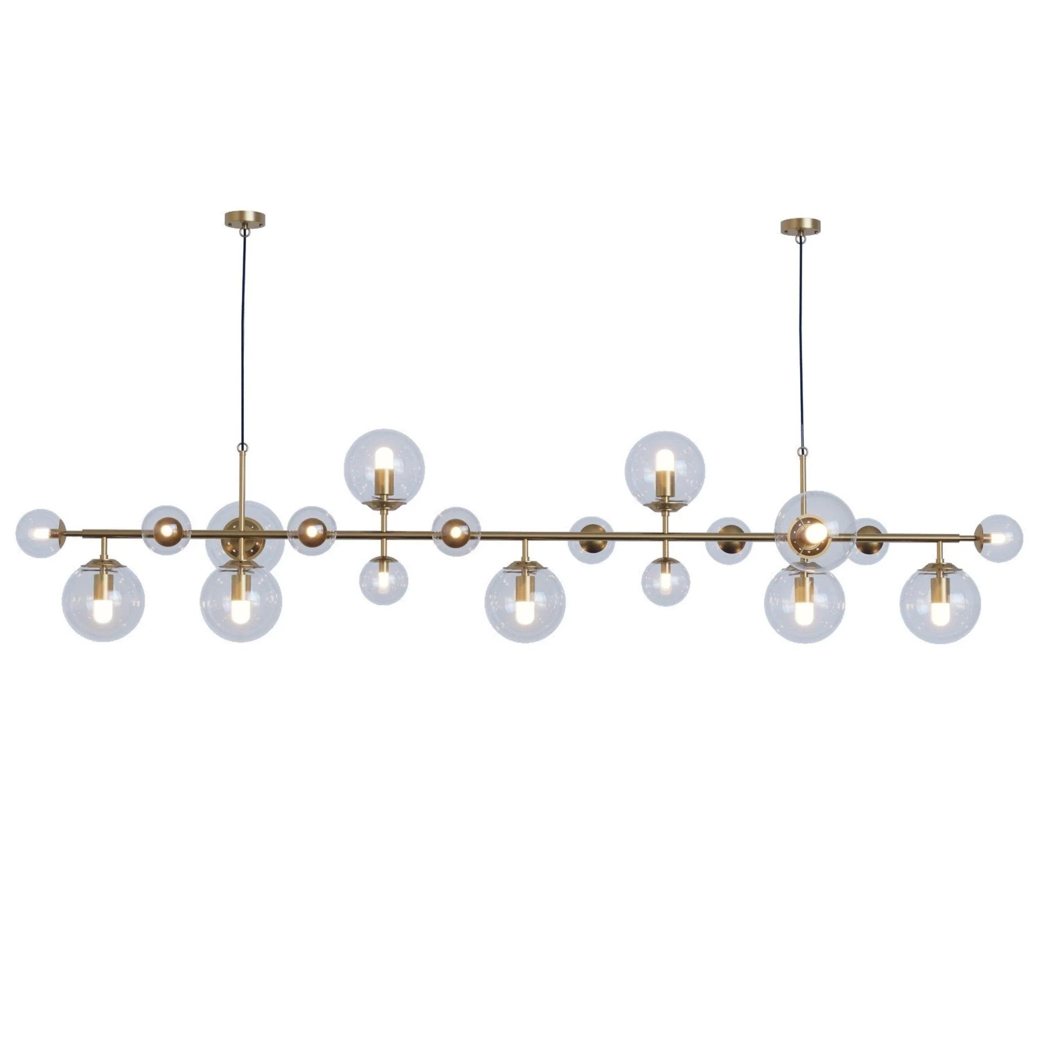 Solara Chandelier Brass Glass Globe - Image 5
