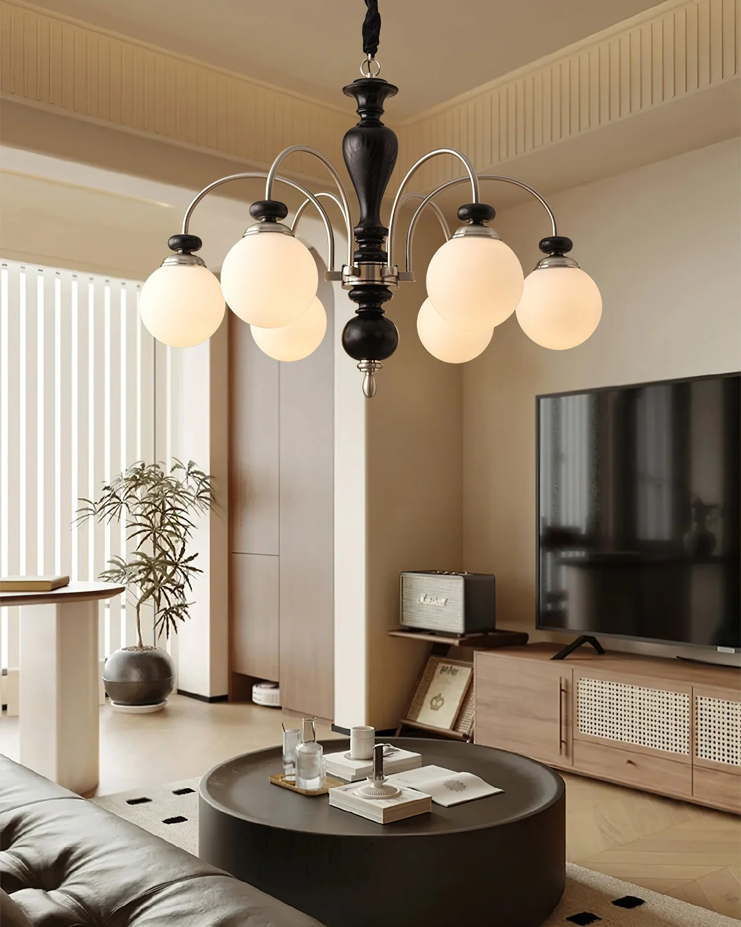 Solara Chandelier Classic Wooden Brass - Image 13