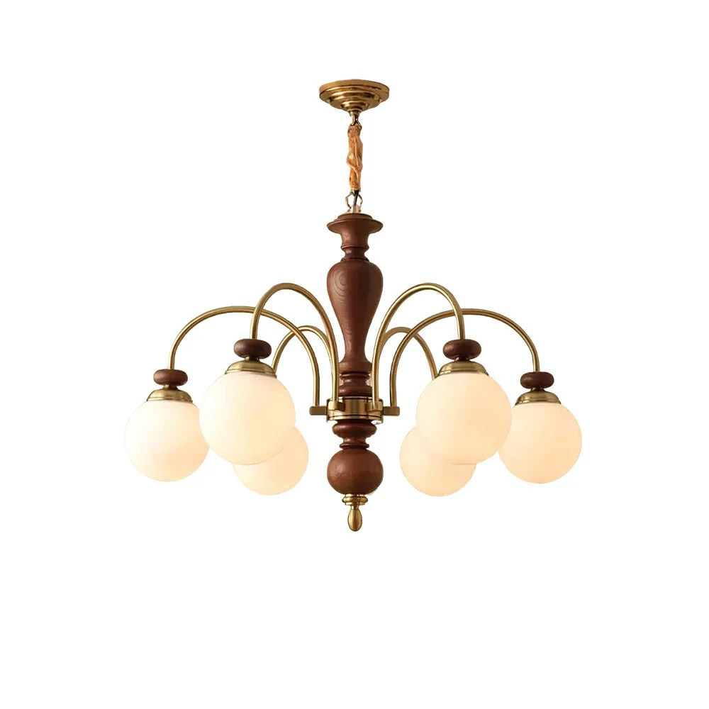Solara Chandelier Classic Wooden Brass - Image 17