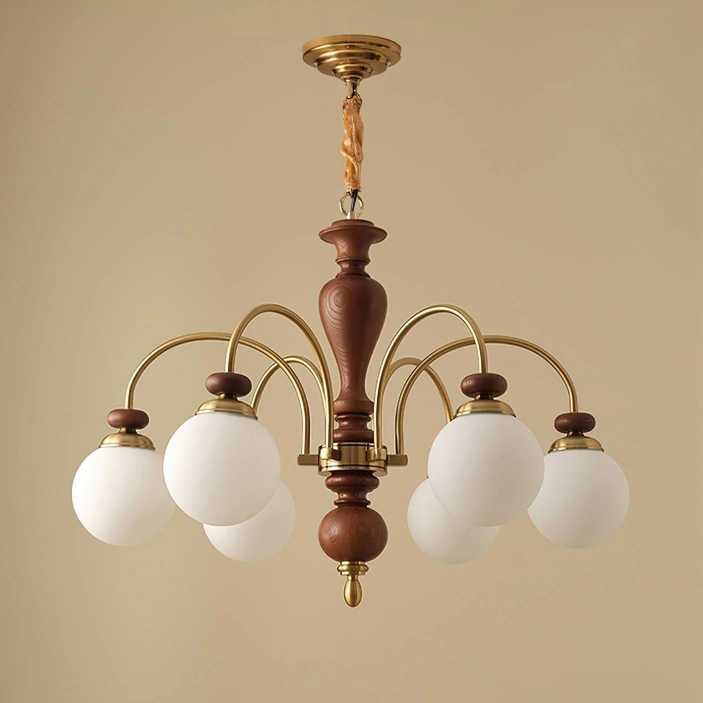 Solara Chandelier Classic Wooden Brass - Image 18