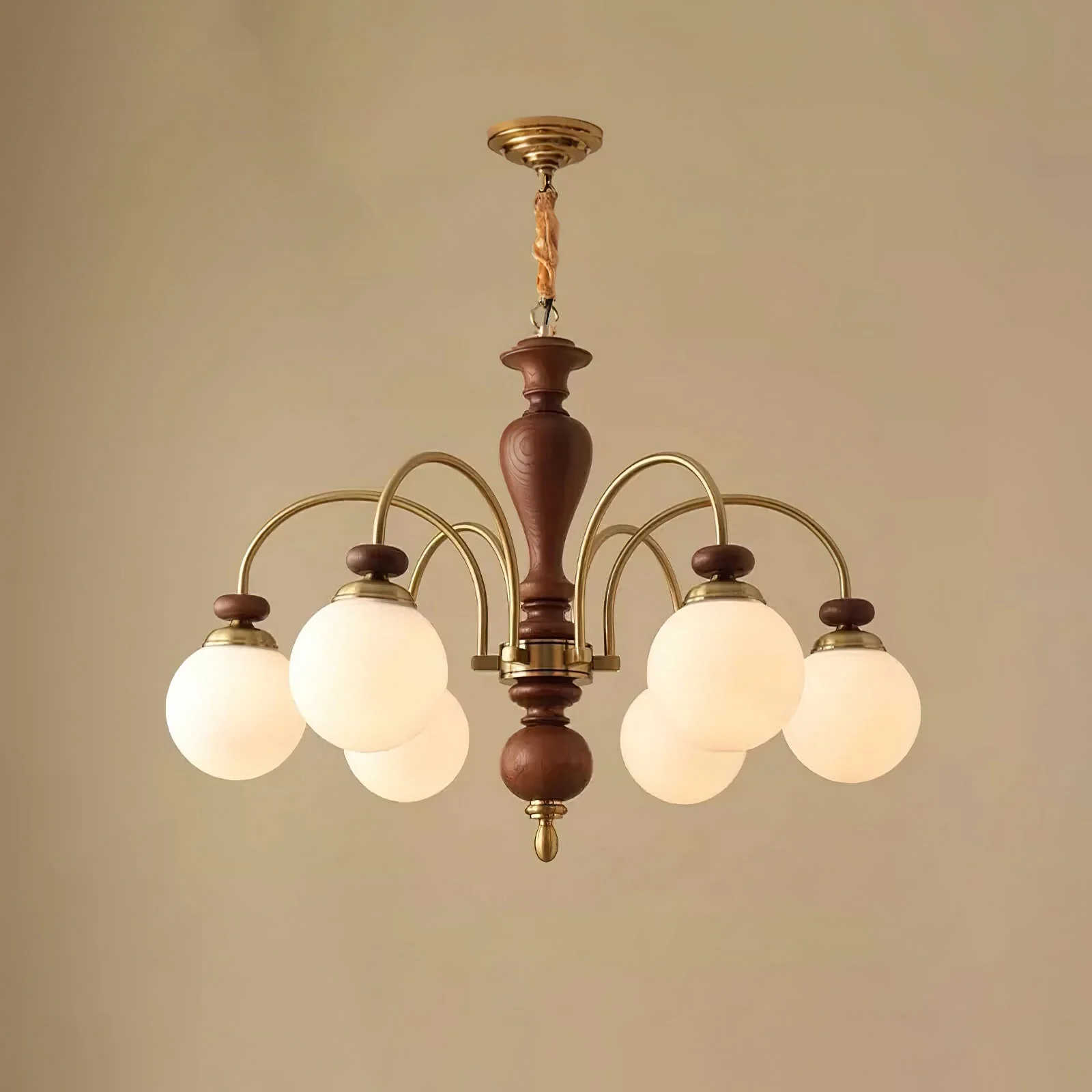 Solara Chandelier Classic Wooden Brass - Image 20