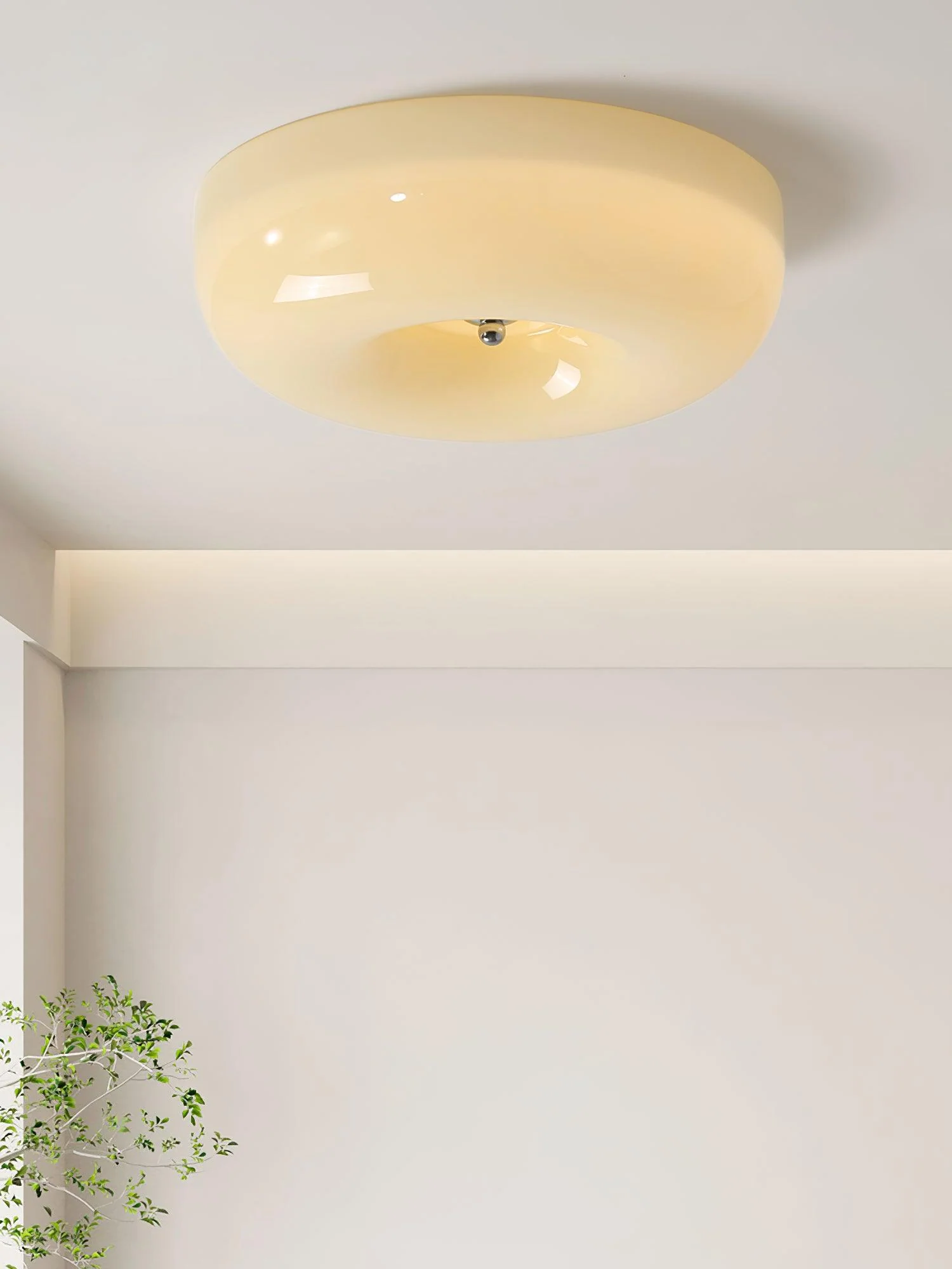 Solara Chandelier Cream Pudding with Blown Glass - Image 3