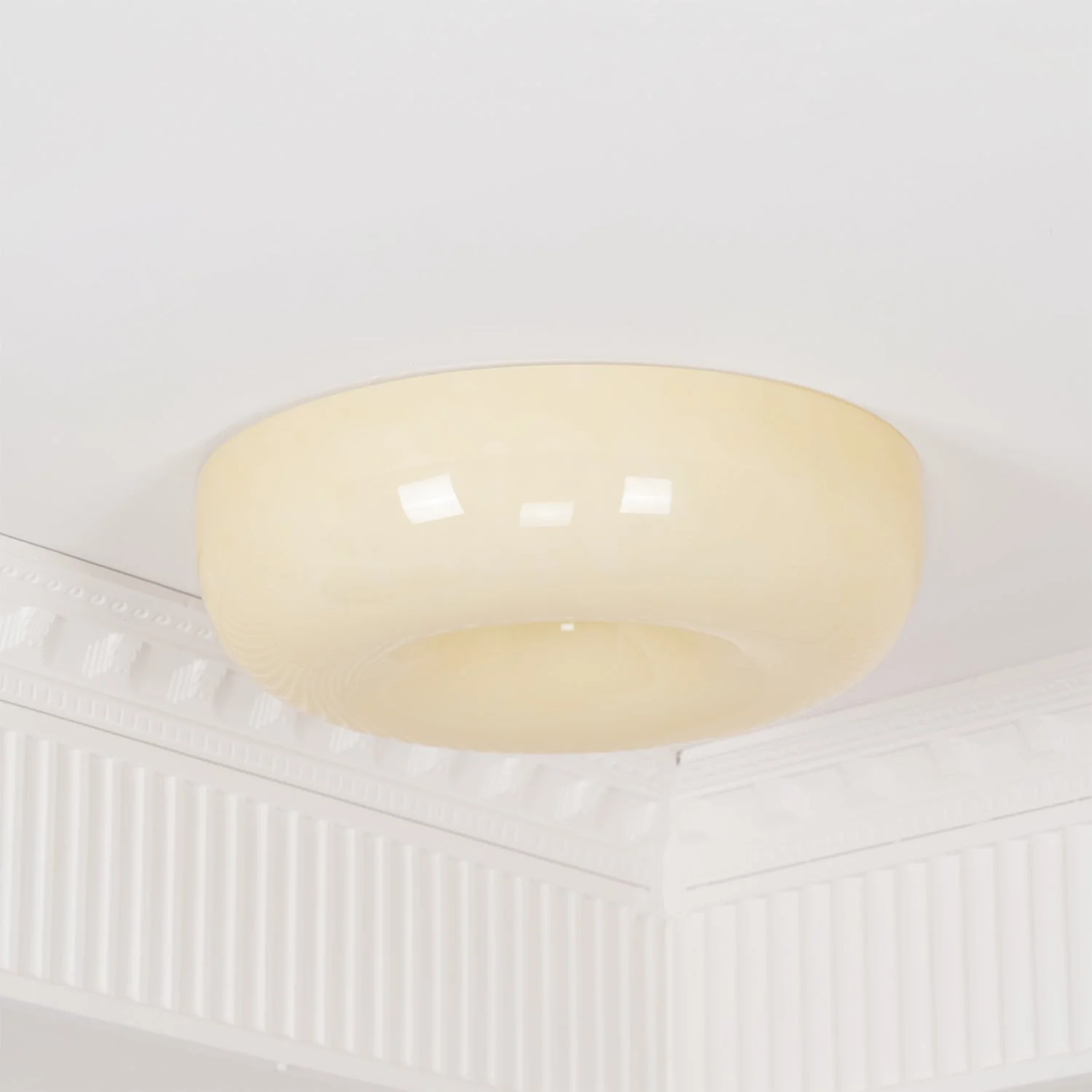 Solara Chandelier Cream Pudding with Blown Glass - Image 61
