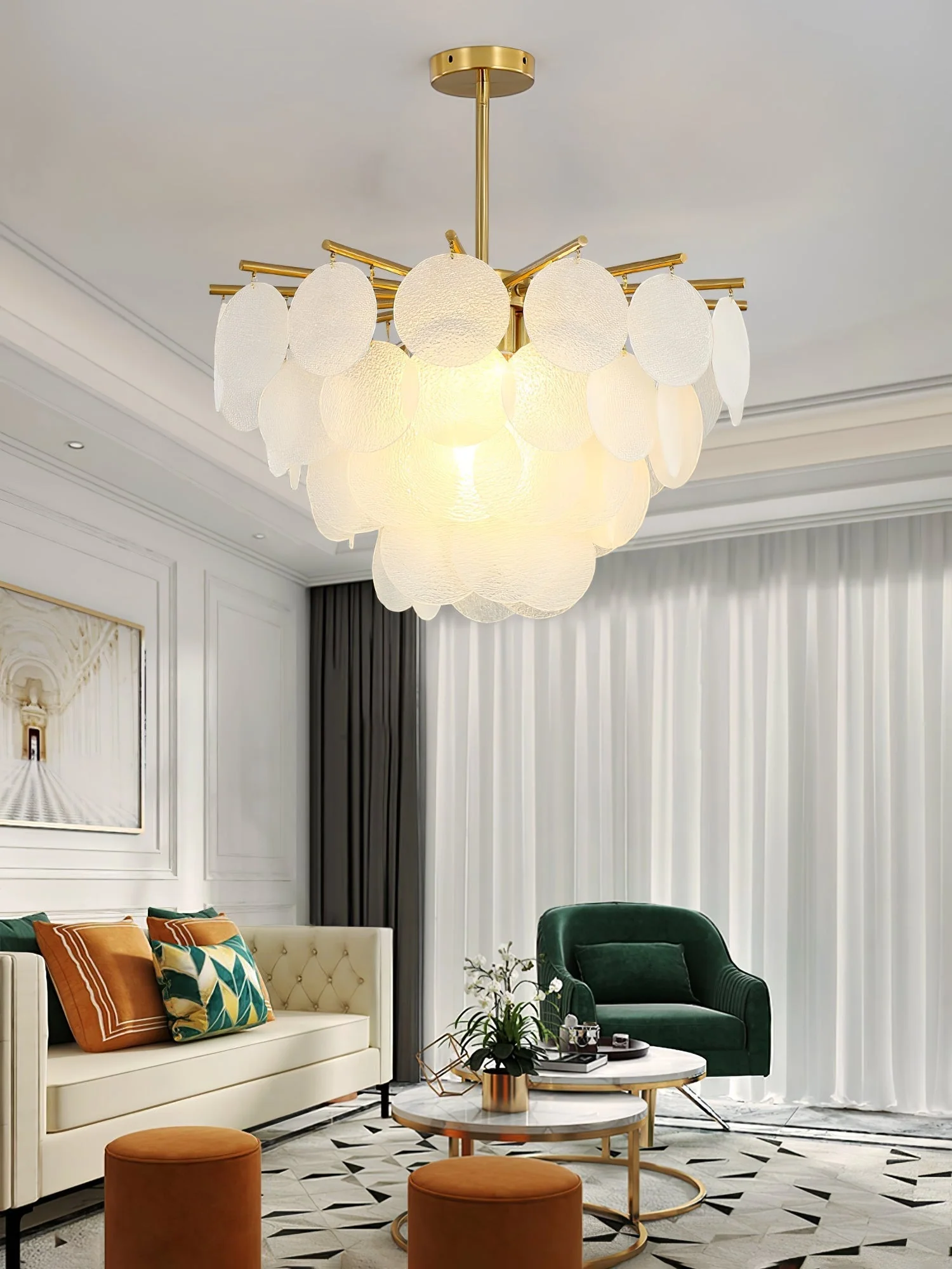 Solara Chandelier Nimbus Glass Droplets - Image 7