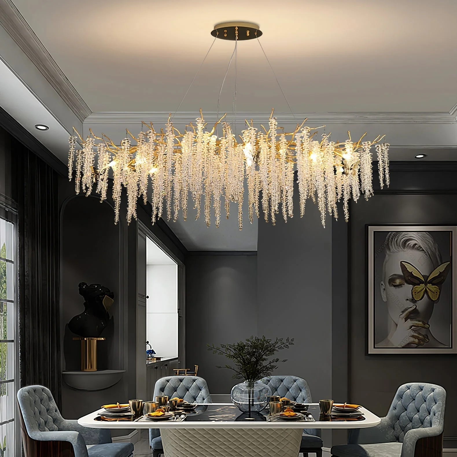 Solara Chandelier Wisteria Flower Crystal - Image 16