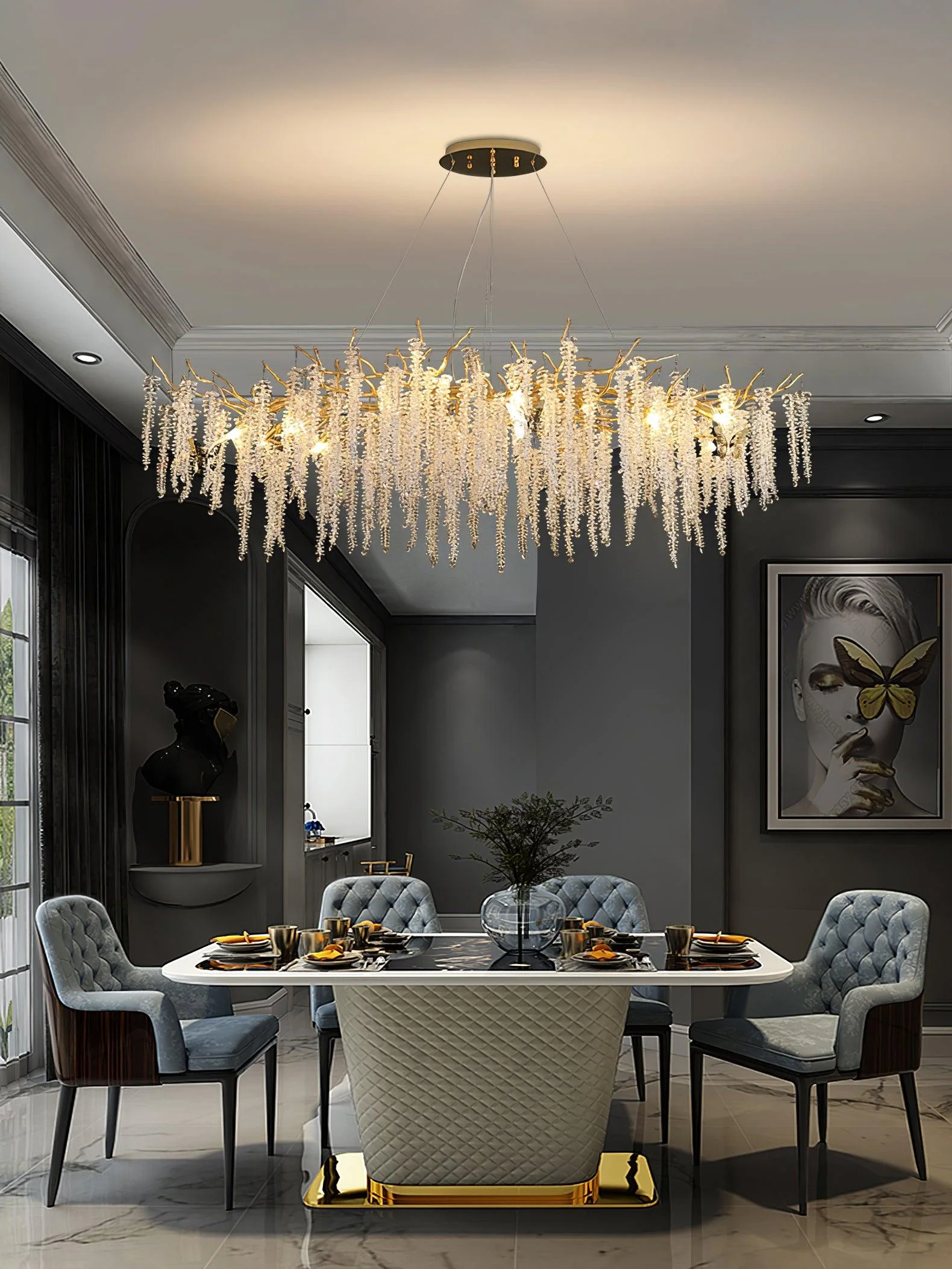 Solara Chandelier Wisteria Flower Crystal - Image 5
