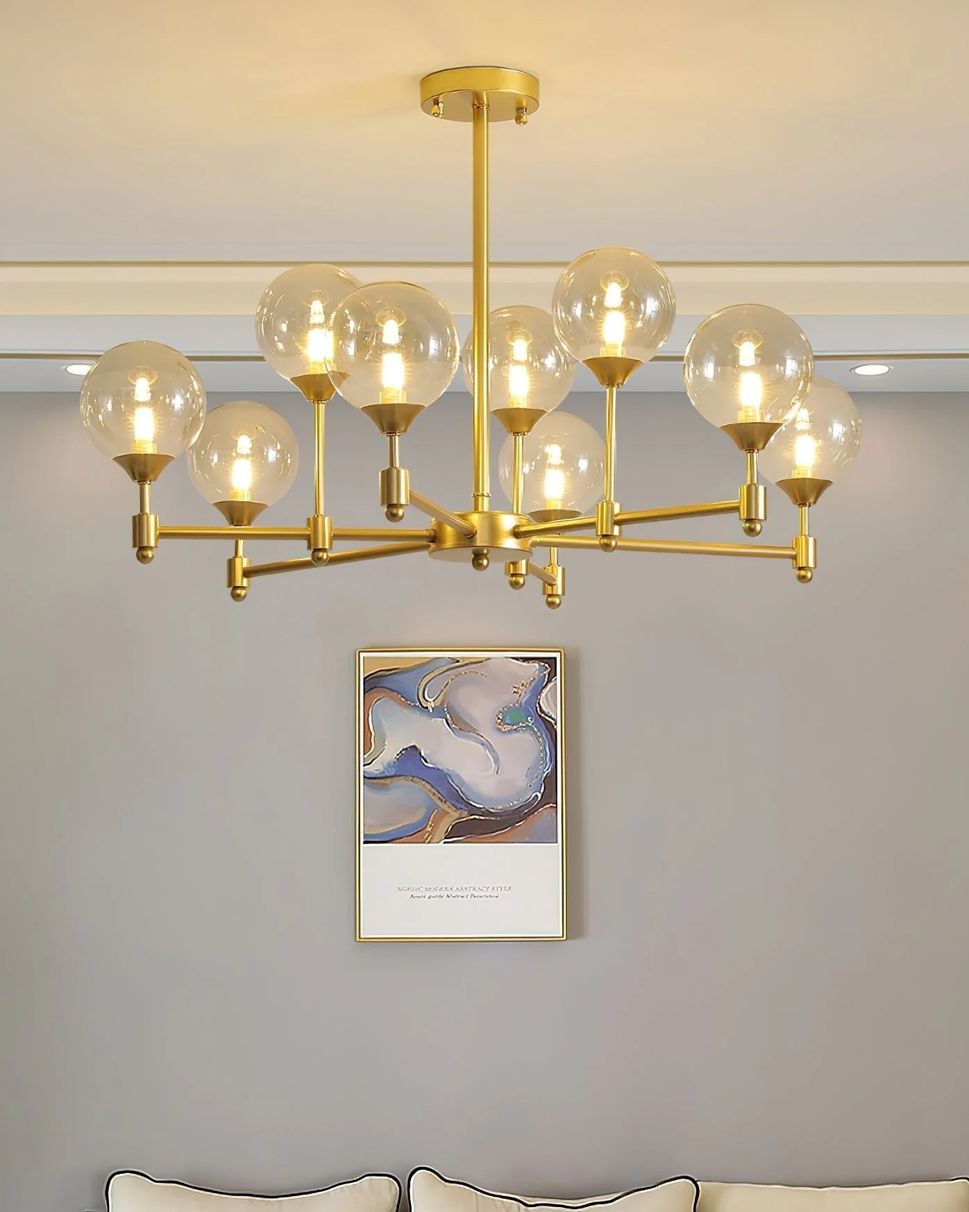 Solara Elegant Glass Chandelier - Image 15