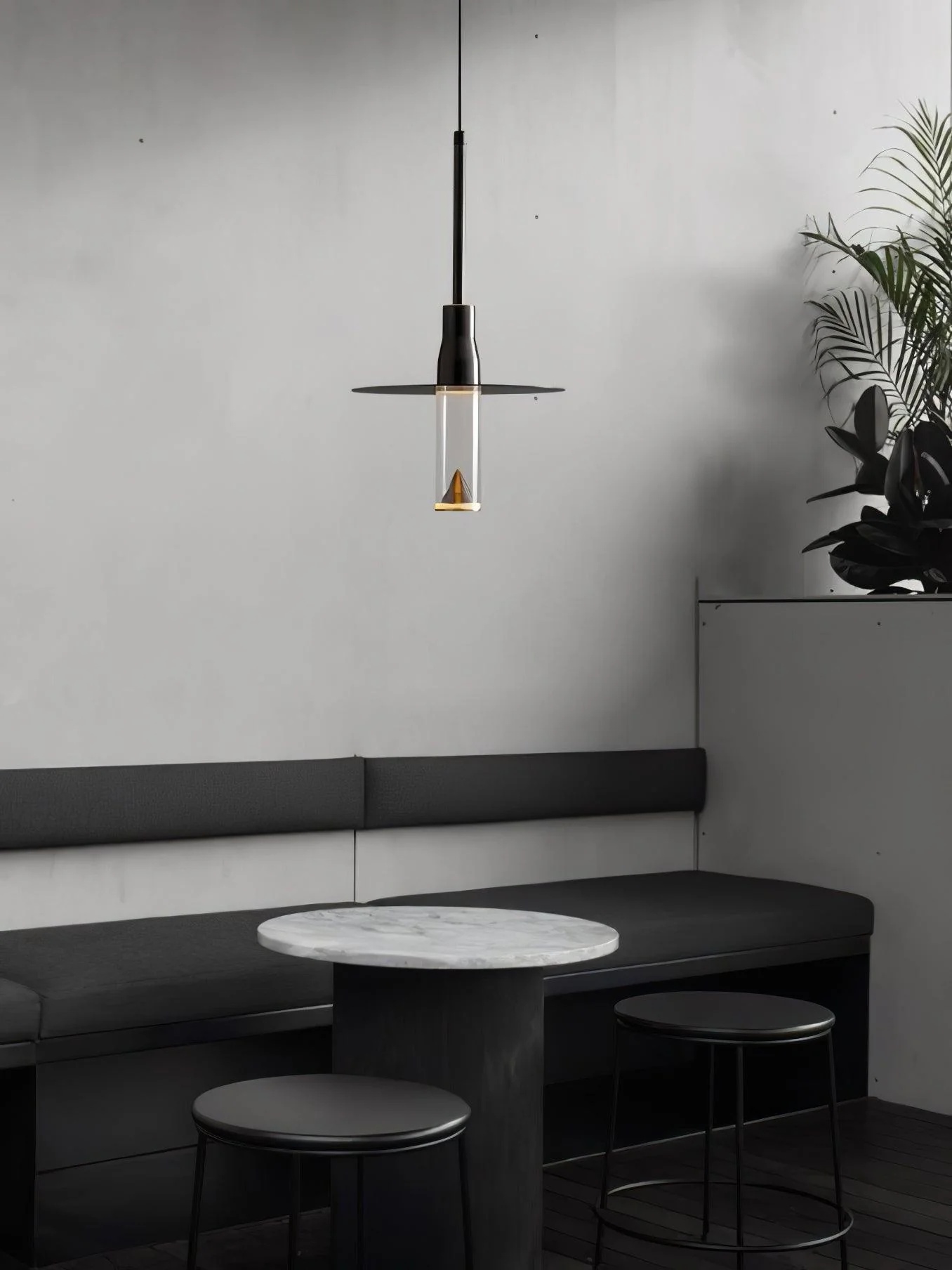Solara Pendant Lamp Hat Plate Chrome Modern - Image 16