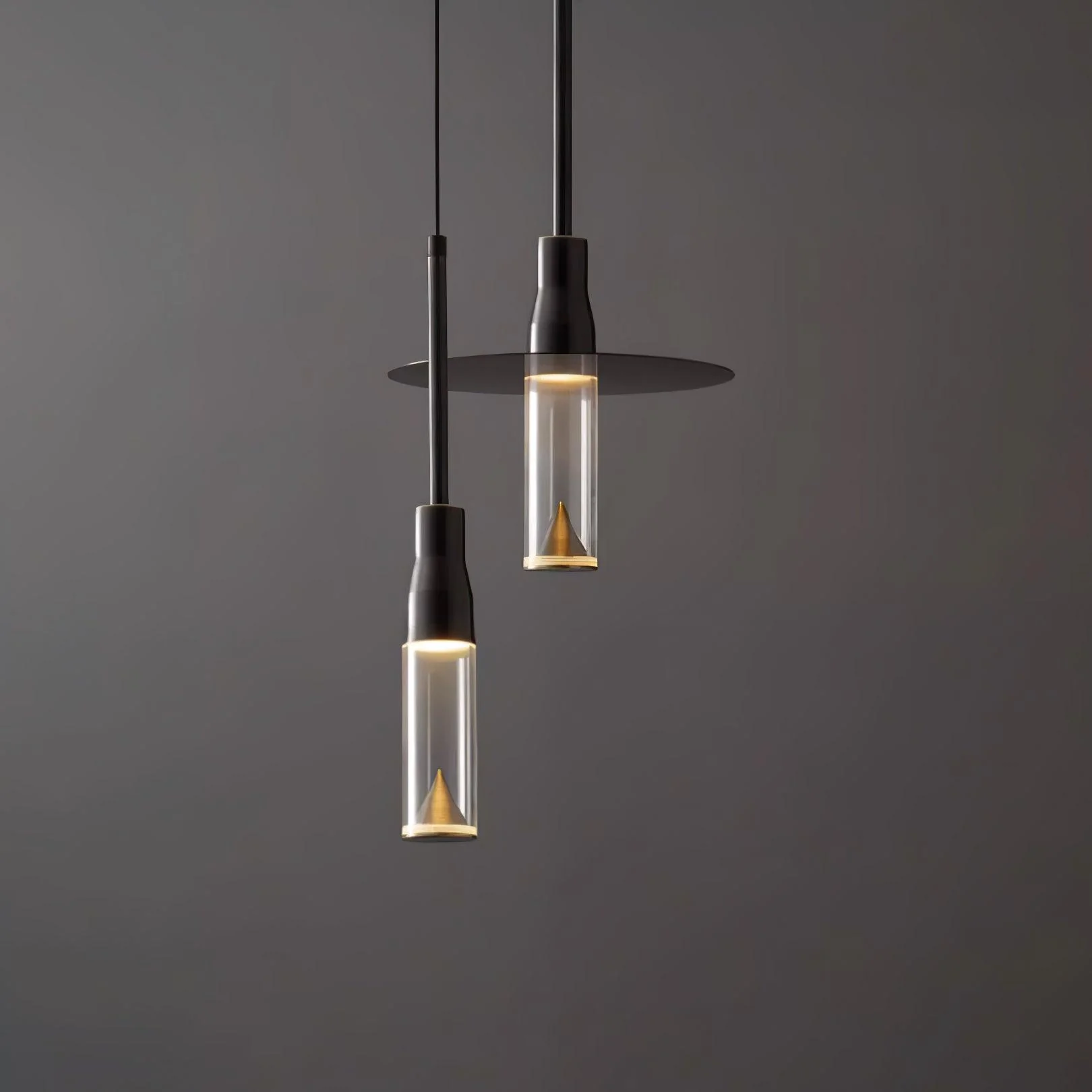 Solara Pendant Lamp Hat Plate Chrome Modern - Image 19