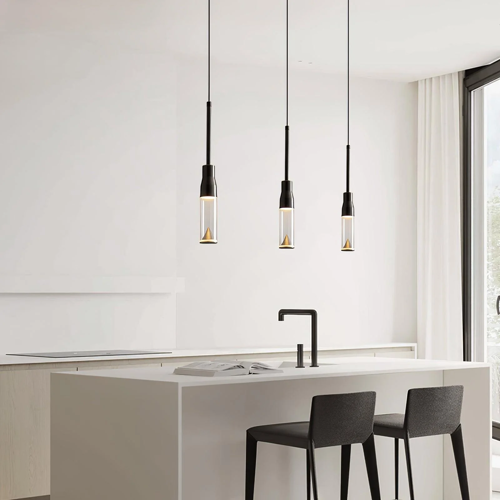 Solara Pendant Lamp Hat Plate Chrome Modern - Image 22