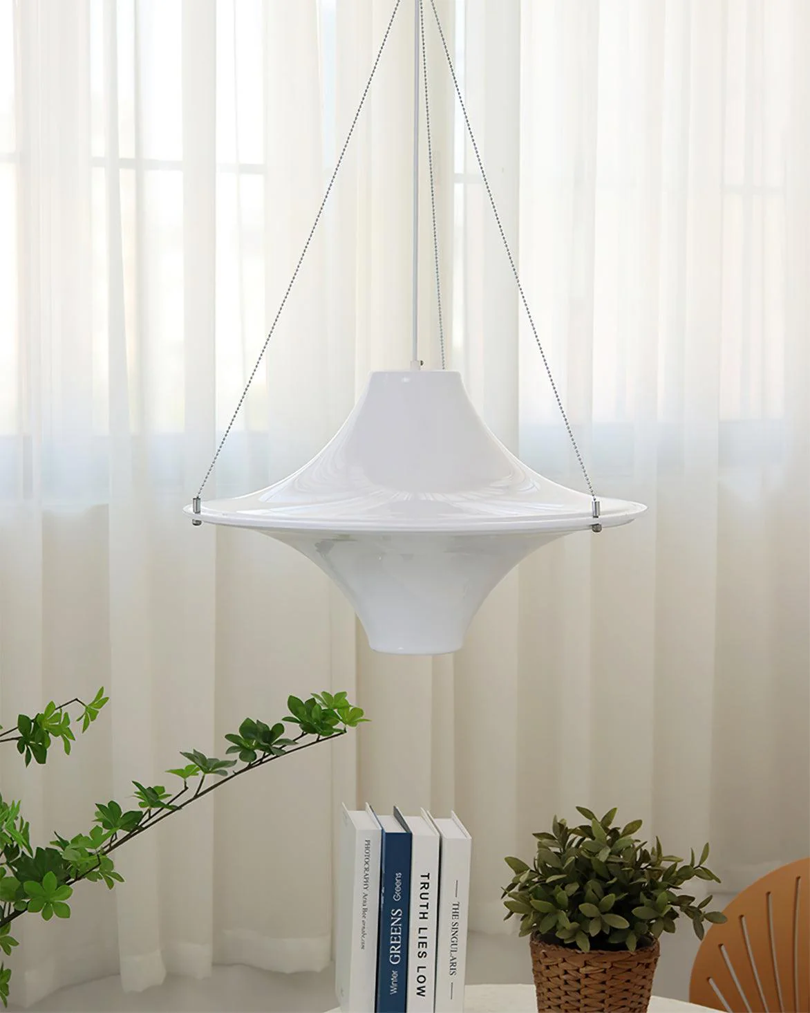 Solara Pendant Lamp UFO Shape Contemporary Living Room - Image 15