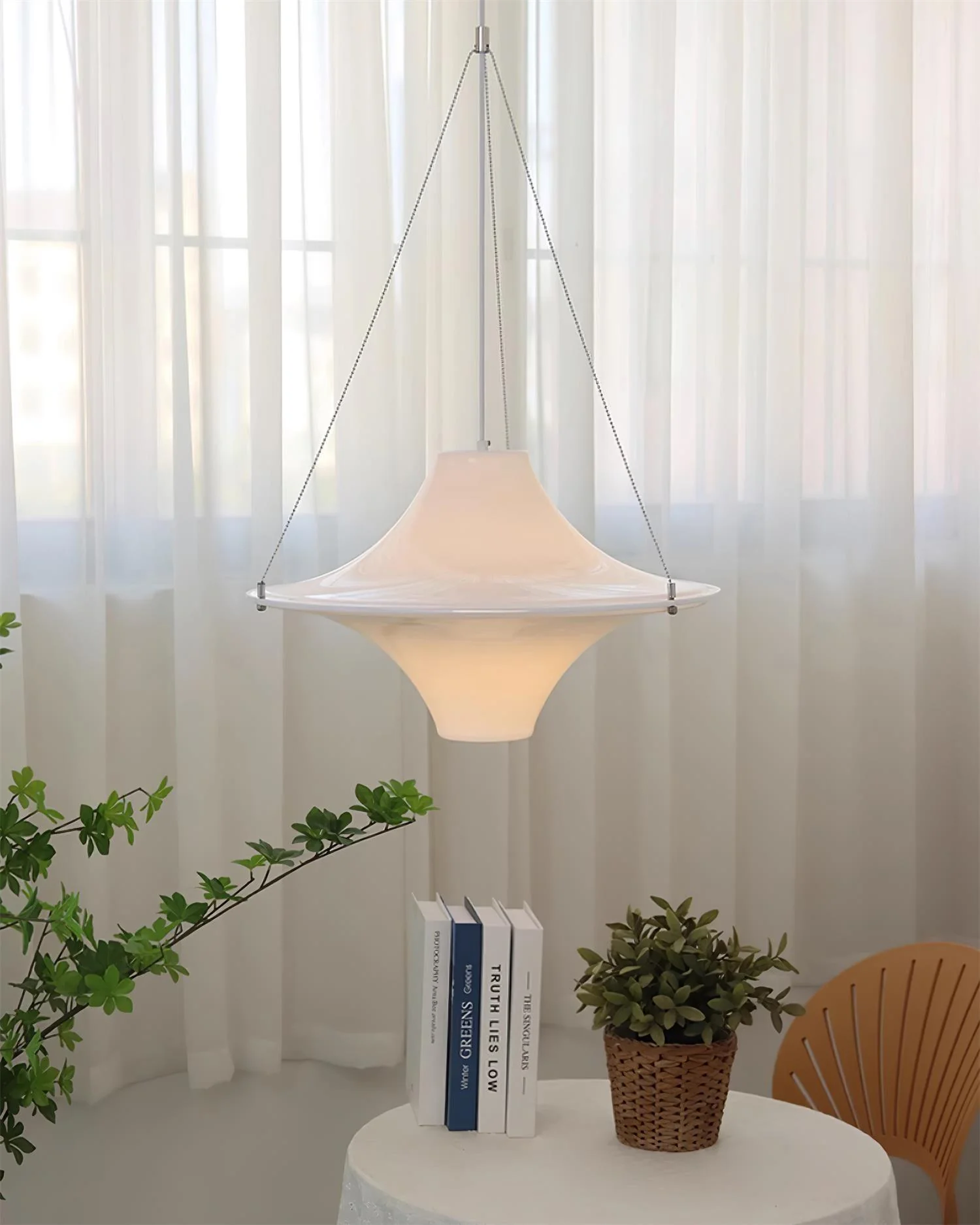 Solara Pendant Lamp UFO Shape Contemporary Living Room - Image 17