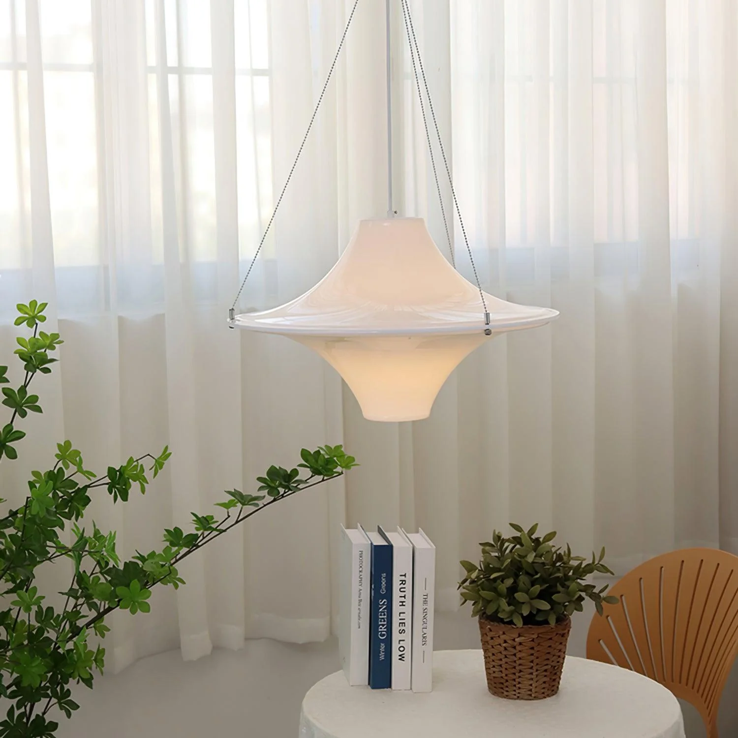 Solara Pendant Lamp UFO Shape Contemporary Living Room - Image 33