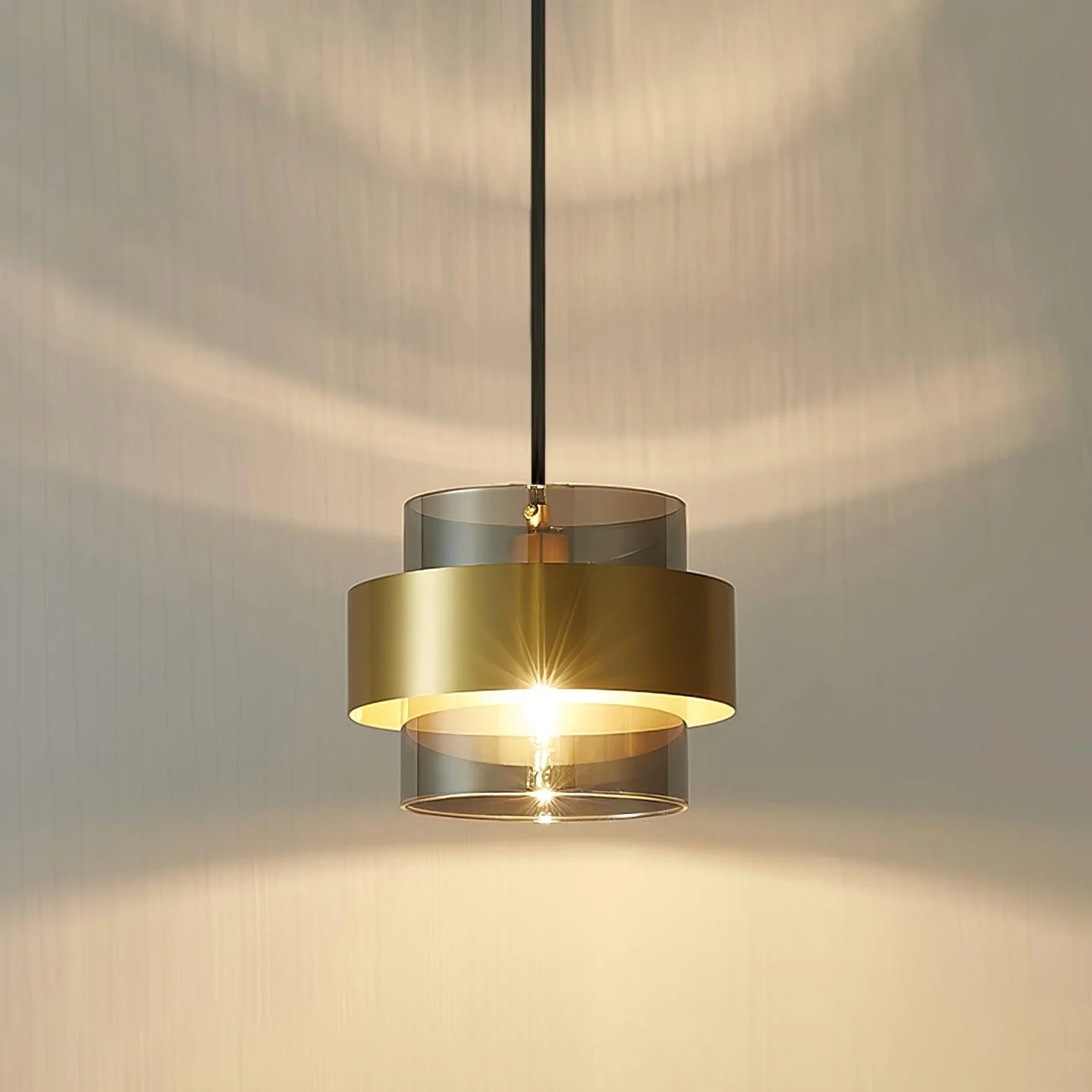 Solara Pendant Lamp Brass Cylinder Glass Contemporary - Image 28