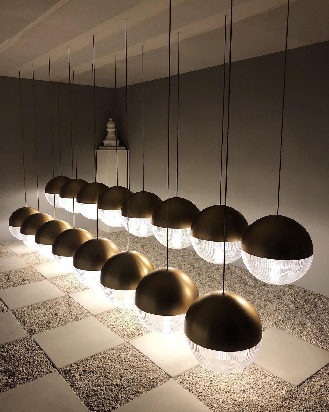 Solara Pendant Lamp Brass Glass Modern - Image 3