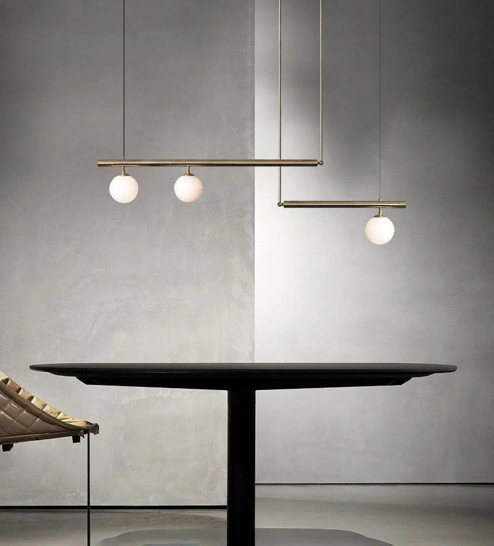 Solara Pendant Lamp Brass Linear Satellite Minimalist - Image 11
