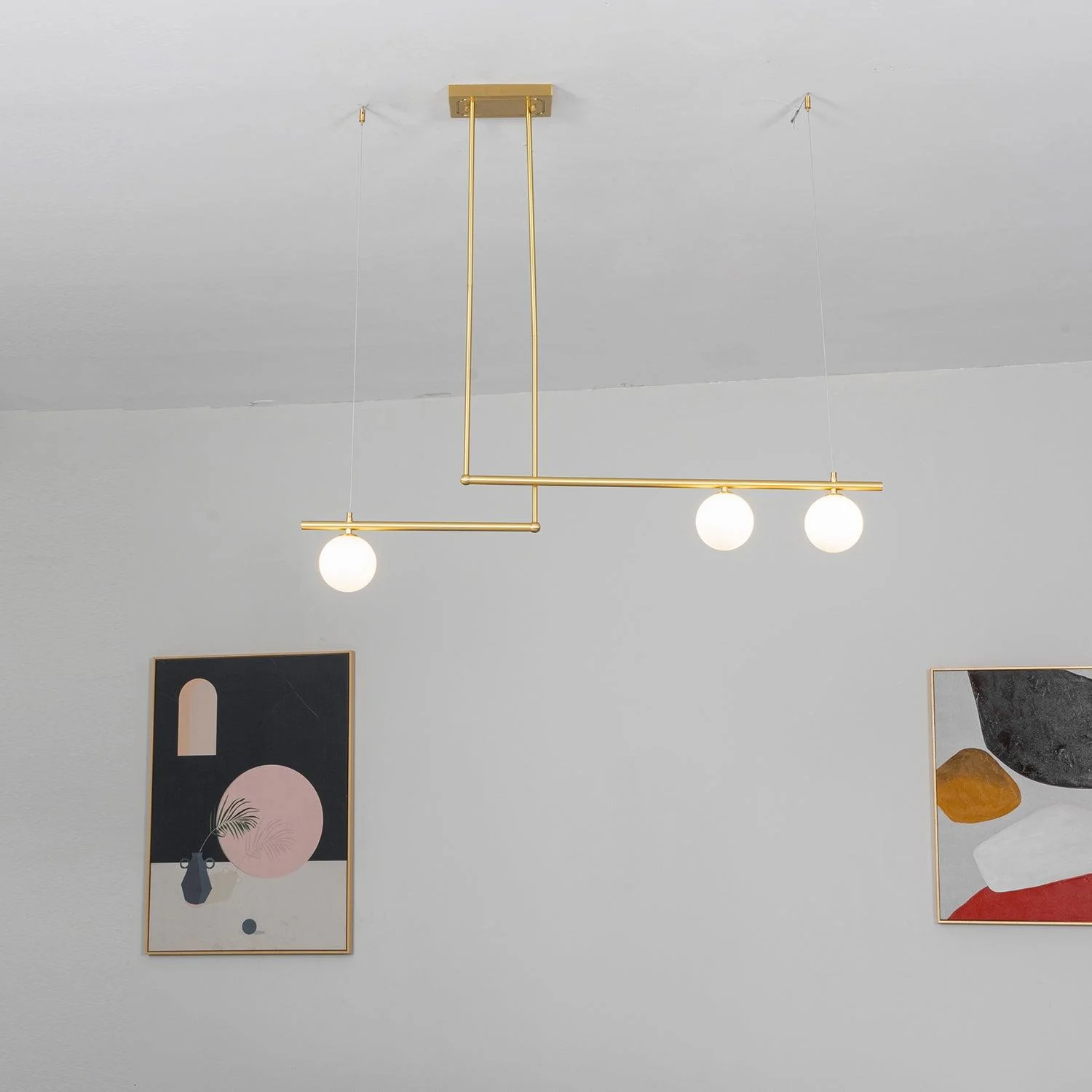 Solara Pendant Lamp Brass Linear Satellite Minimalist - Image 16
