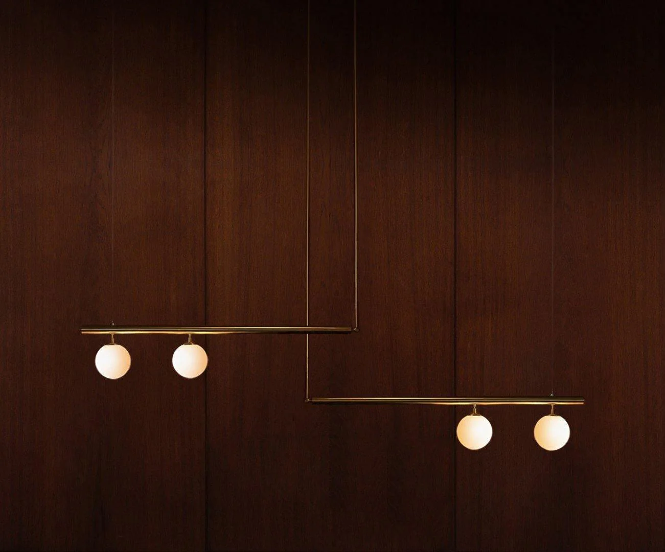 Solara Pendant Lamp Brass Linear Satellite Minimalist - Image 19