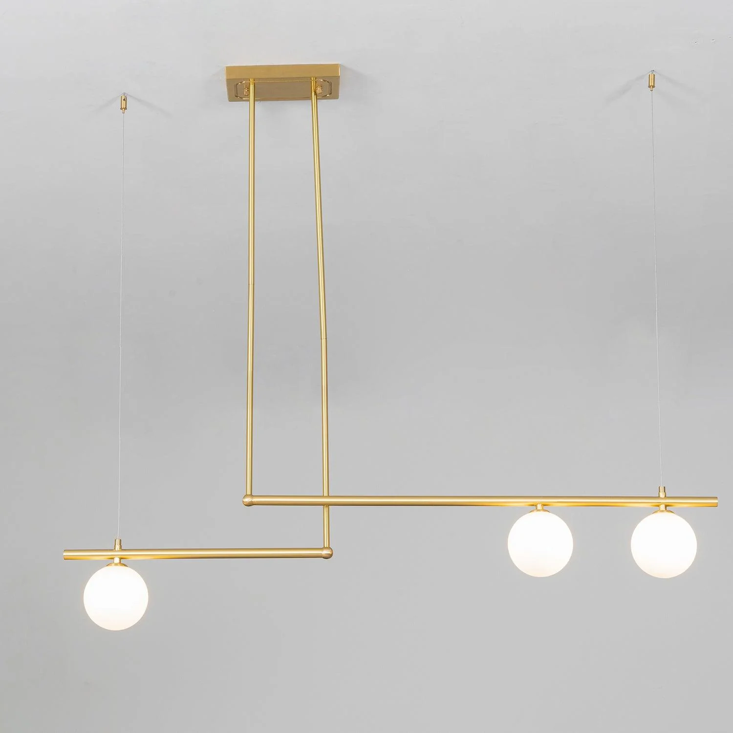Solara Pendant Lamp Brass Linear Satellite Minimalist - Image 37