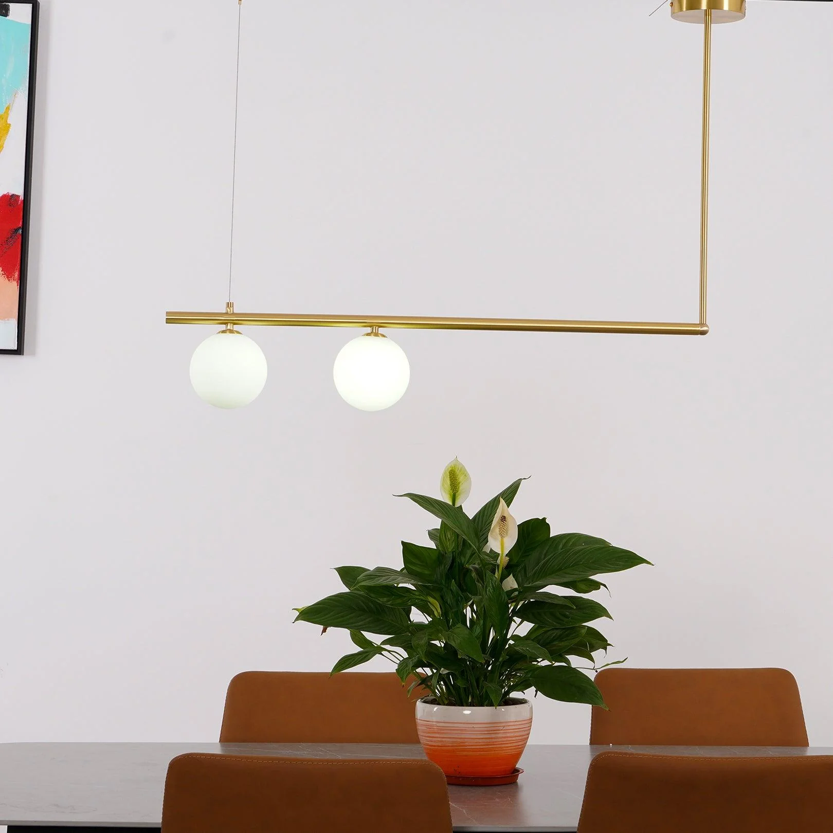 Solara Pendant Lamp Brass Linear Satellite Minimalist - Image 52