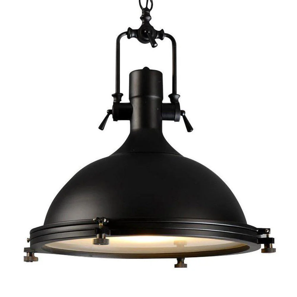 Solara Pendant Lamp Brass Ribbed Dome Industrial - Image 32