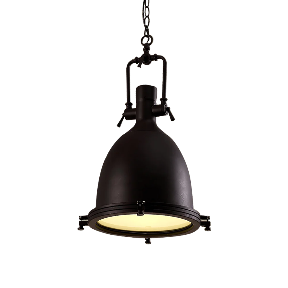 Solara Pendant Lamp Brass Ribbed Dome Industrial - Image 38