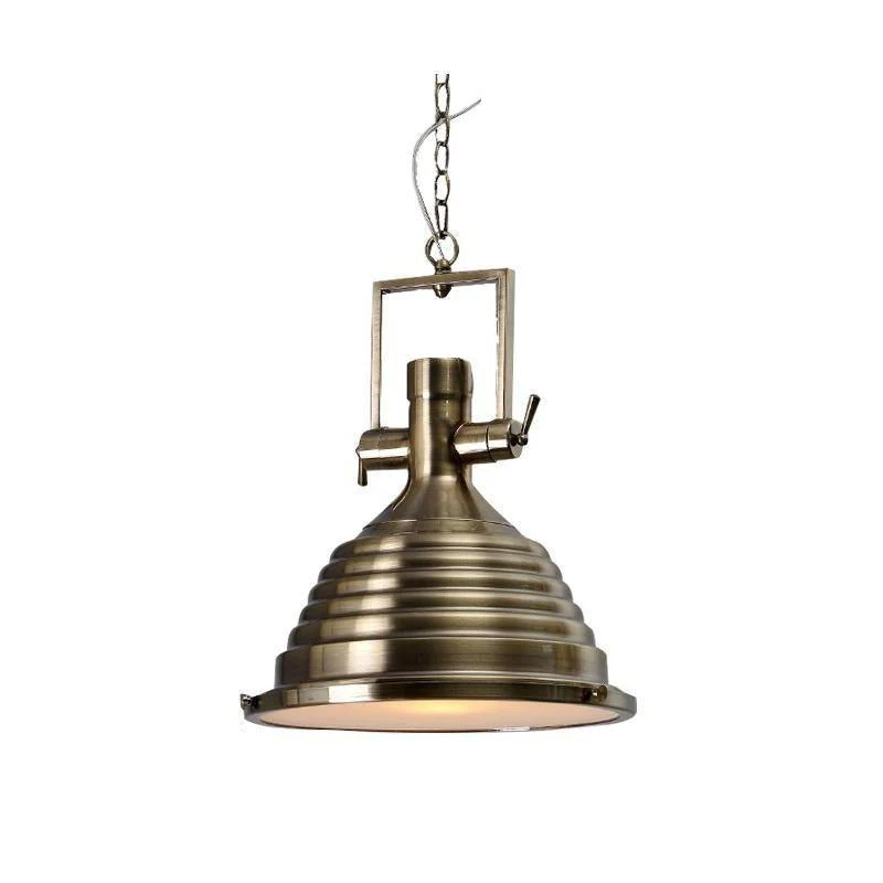 Solara Pendant Lamp Brass Ribbed Dome Industrial - Image 44