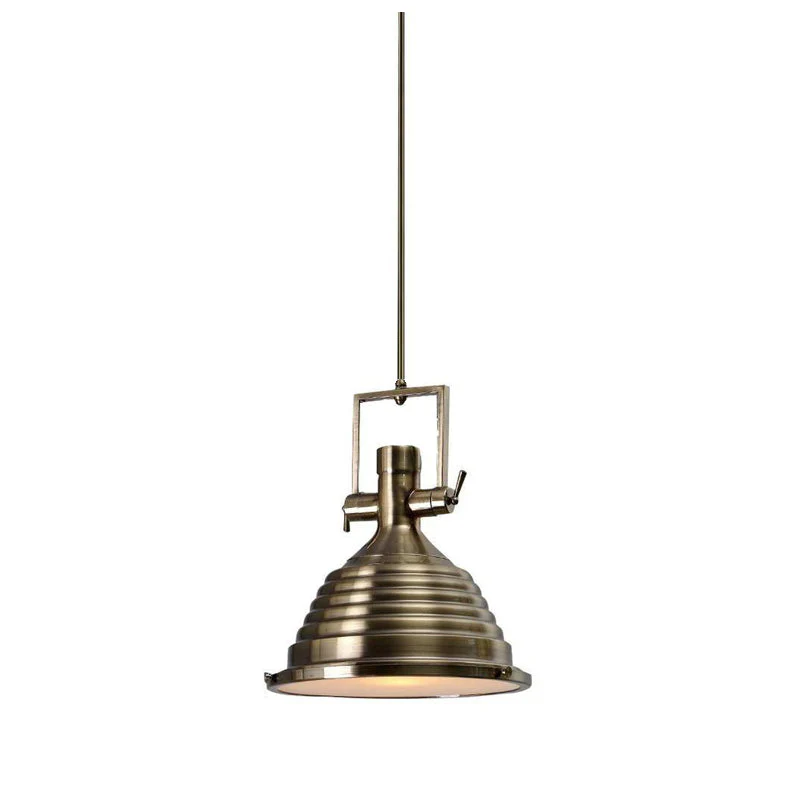 Solara Pendant Lamp Brass Ribbed Dome Industrial - Image 59
