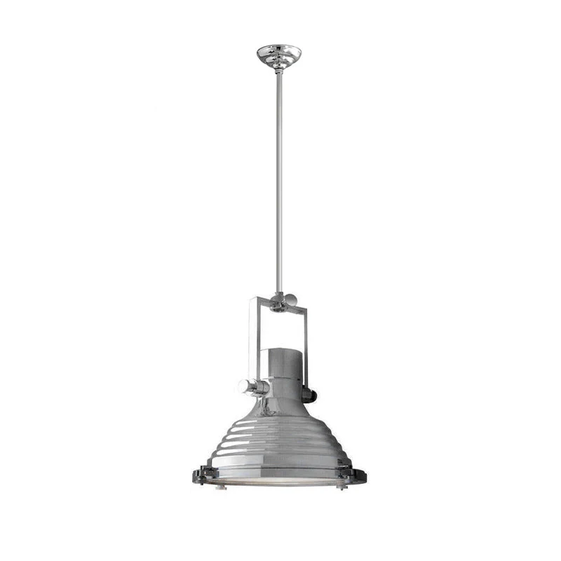Solara Pendant Lamp Brass Ribbed Dome Industrial - Image 86