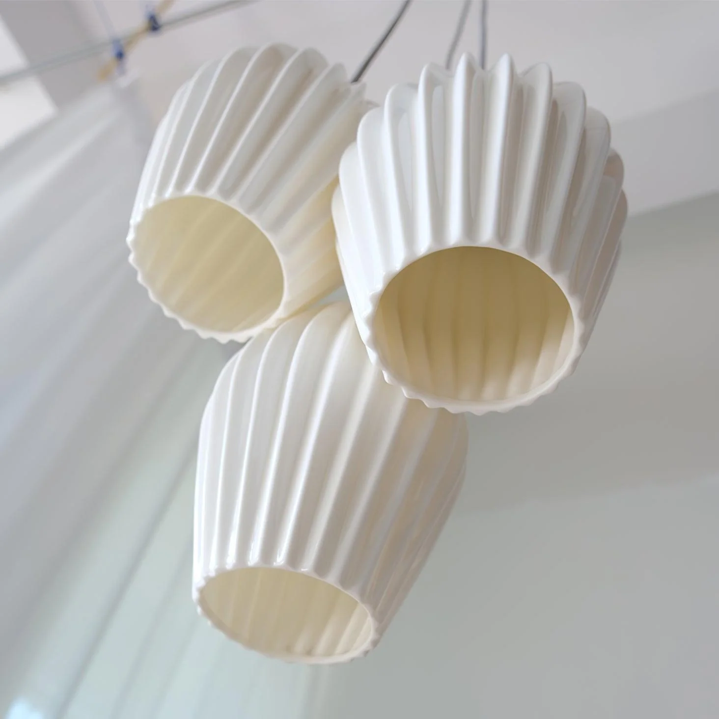 Solara Pendant Lamp Ceramic Ribbed Bone China Elegant - Image 12