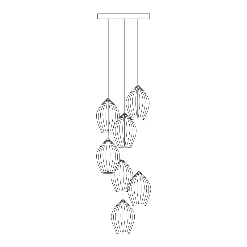 Solara Pendant Lamp Ceramic Ribbed Bone China Elegant - Image 14