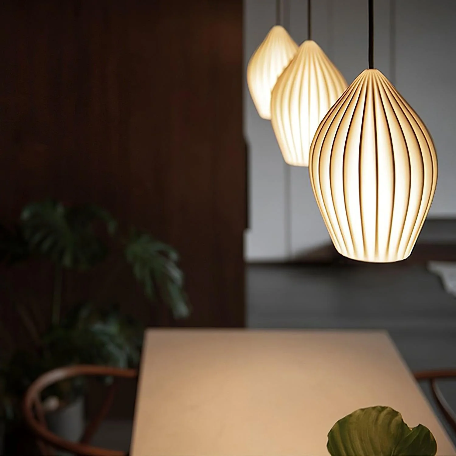 Solara Pendant Lamp Ceramic Ribbed Bone China Elegant - Image 28