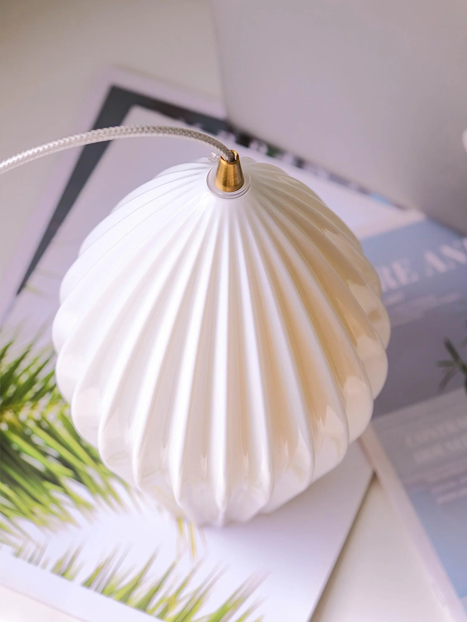 Solara Pendant Lamp Ceramic Ribbed Bone China Elegant - Image 31