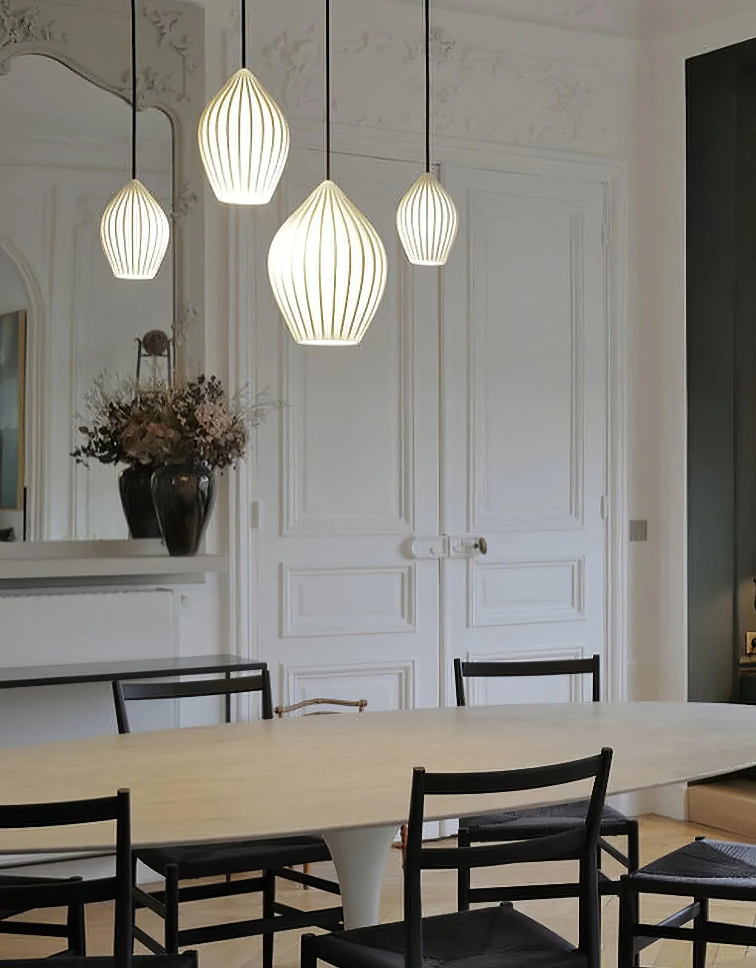 Solara Pendant Lamp Ceramic Ribbed Bone China Elegant - Image 34