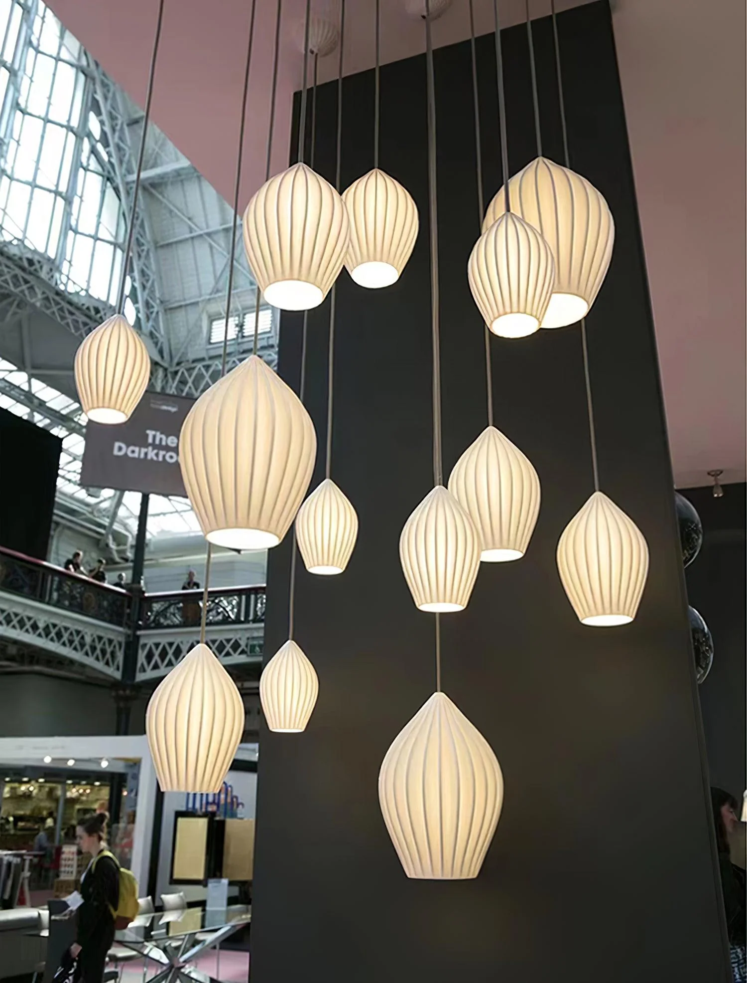 Solara Pendant Lamp Ceramic Ribbed Bone China Elegant - Image 35