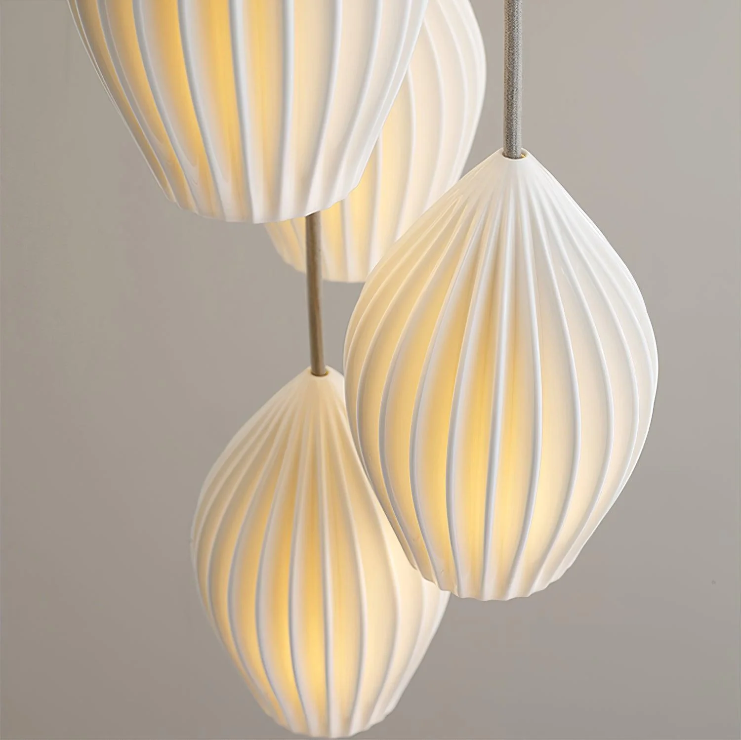 Solara Pendant Lamp Ceramic Ribbed Bone China Elegant - Image 9