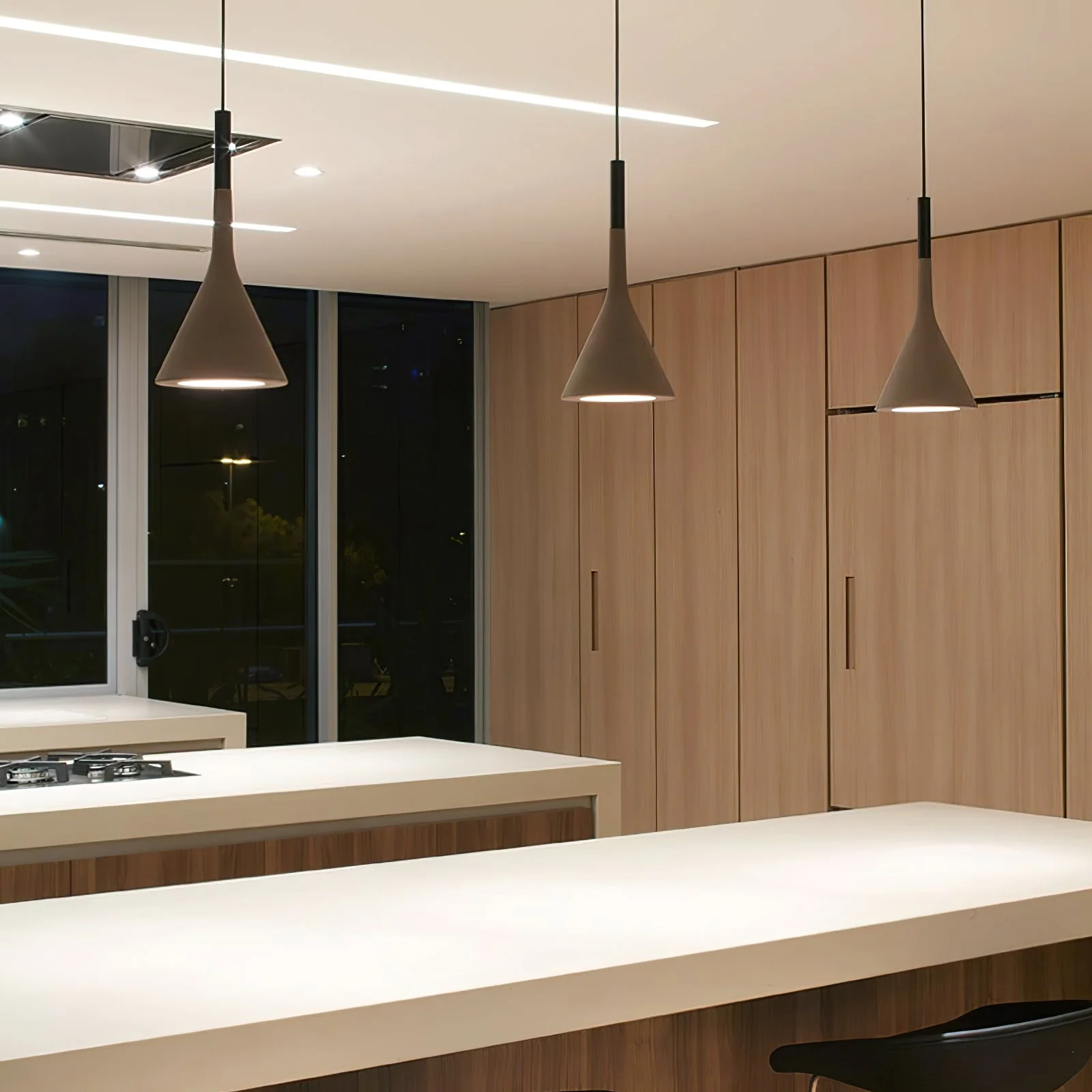 Solara Pendant Lamp Concrete Conical Industrial - Image 41