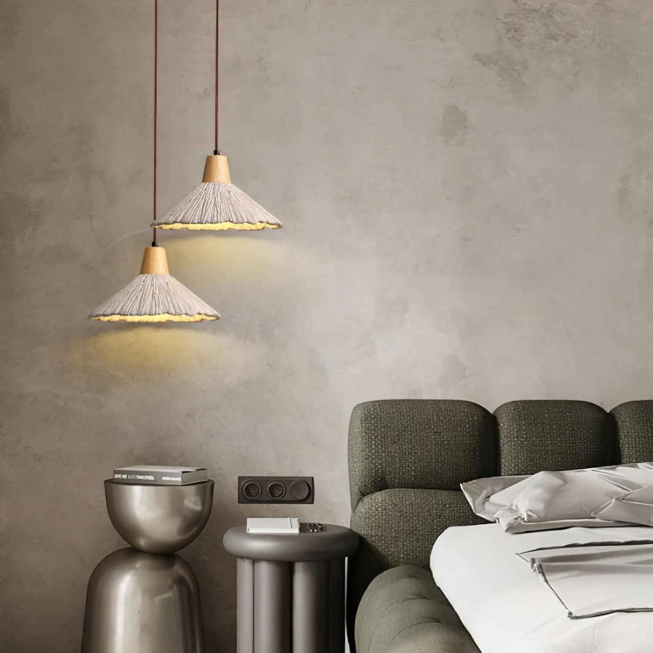 Solara Pendant Lamp Concrete Pleated - Image 32