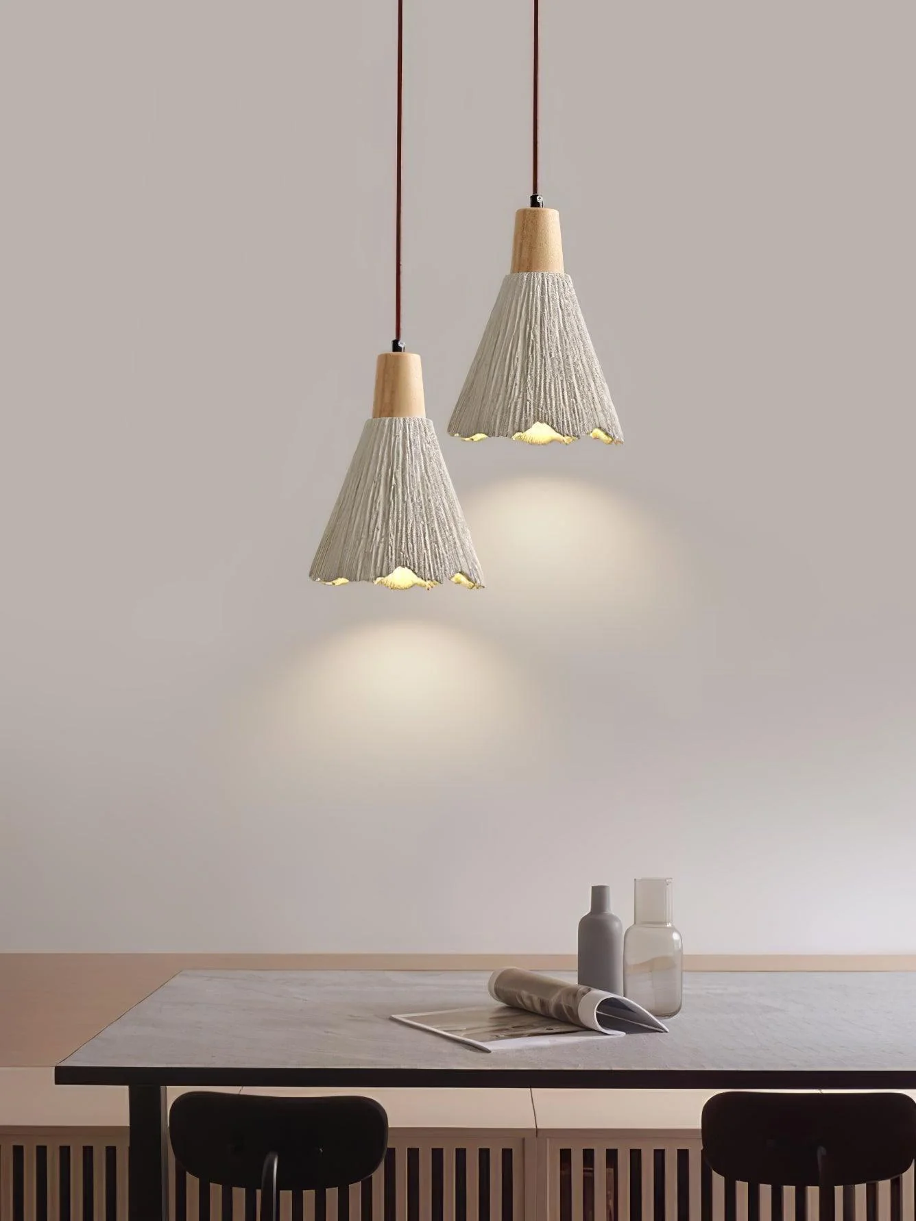 Solara Pendant Lamp Concrete Pleated - Image 43