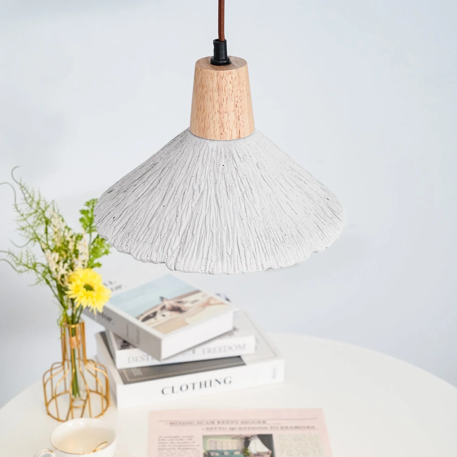 Solara Pendant Lamp Concrete Pleated - Image 79