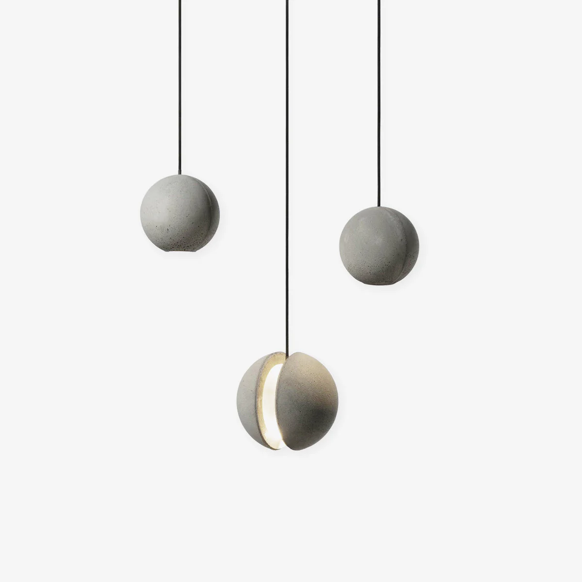 Solara Pendant Lamp Concrete Sphere Moon Minimalist
