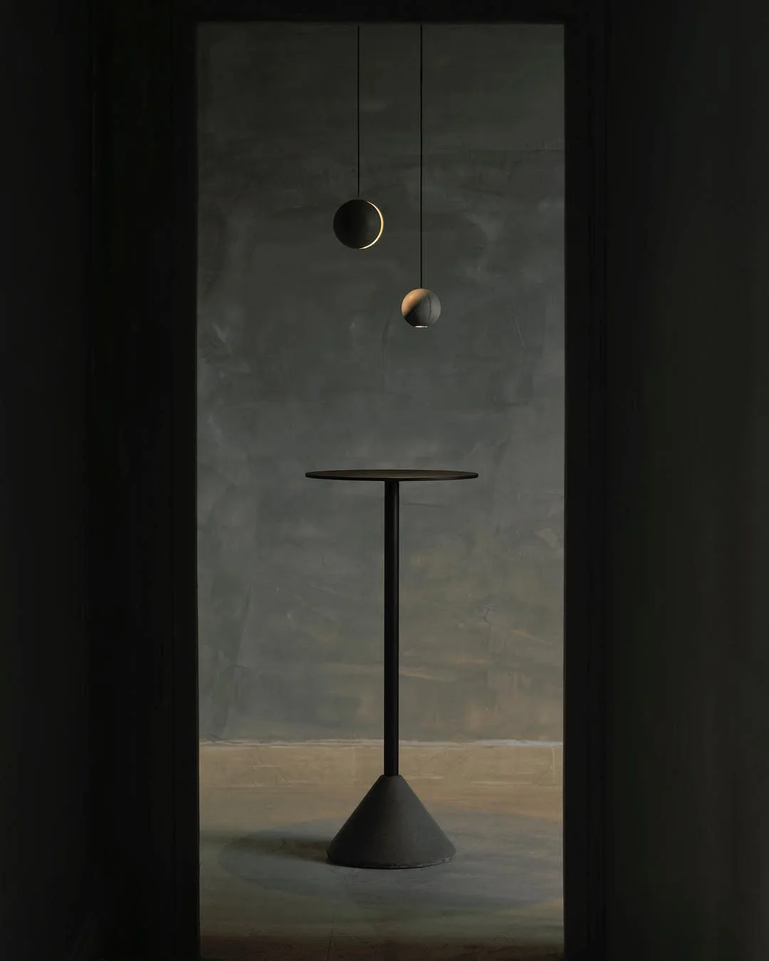 Solara Pendant Lamp Concrete Sphere Moon Minimalist - Image 19
