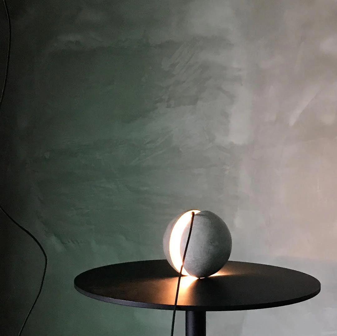 Solara Pendant Lamp Concrete Sphere Moon Minimalist - Image 3