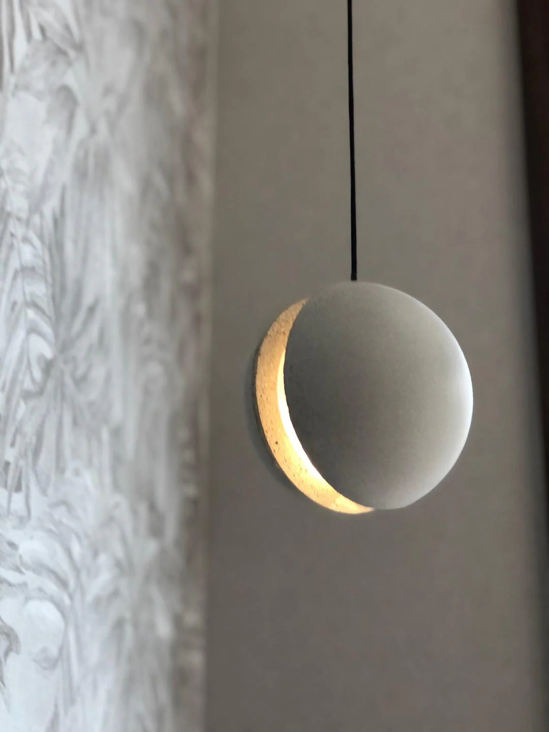 Solara Pendant Lamp Concrete Sphere Moon Minimalist - Image 34